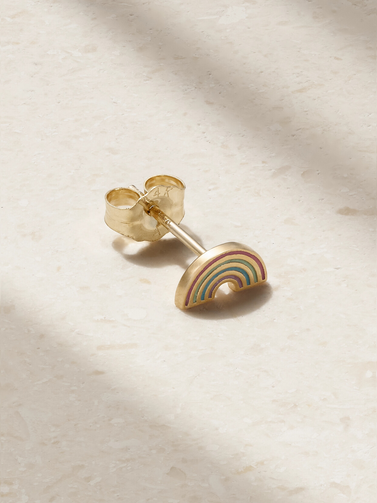 Alison Lou - Rainbow 14-karat Gold And Enamel Earring - one size 22 Awaiting product image