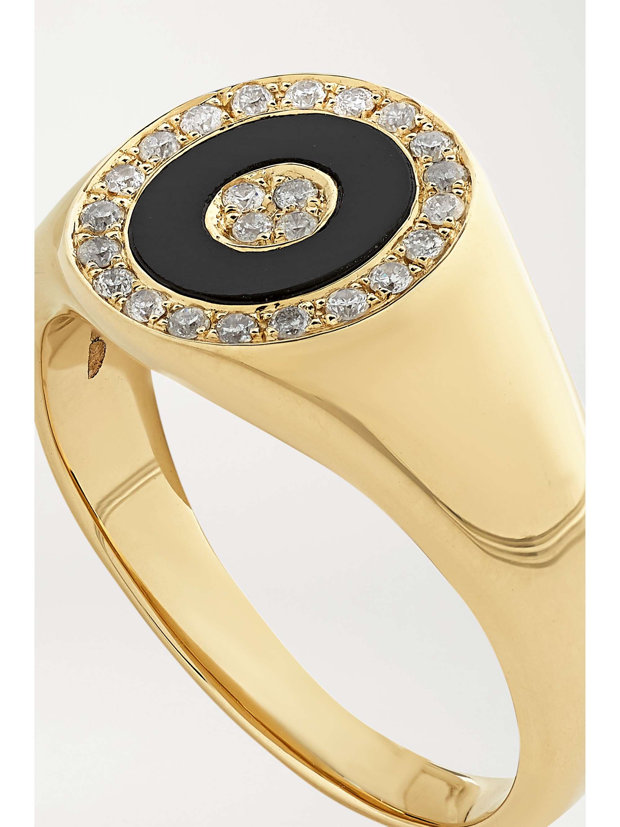 ANISSA KERMICHE 14-karat gold, onyx and diamond ring