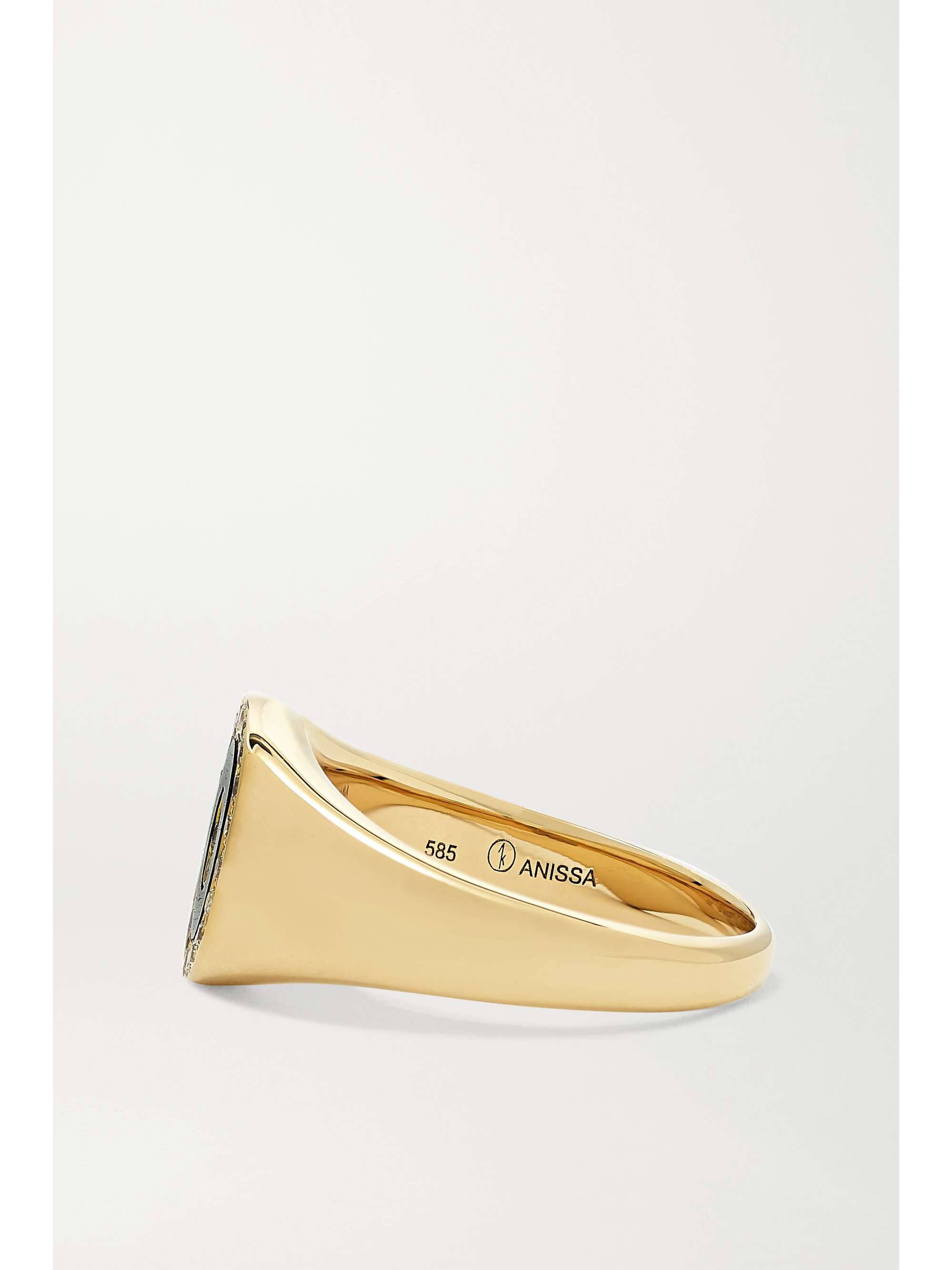ANISSA KERMICHE 14-karat gold, onyx and diamond ring