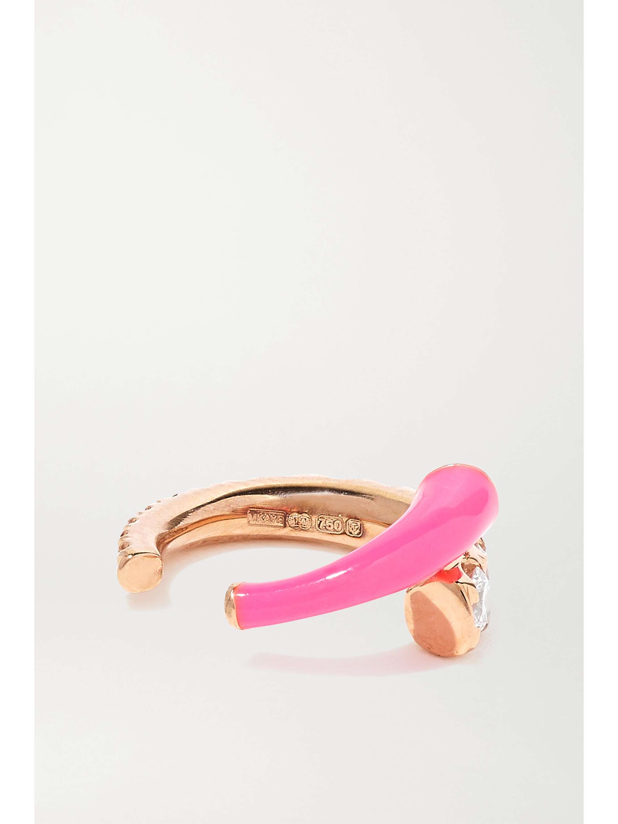 MELISSA KAYE Lola 18-karat rose gold, enamel and diamond ear cuff
