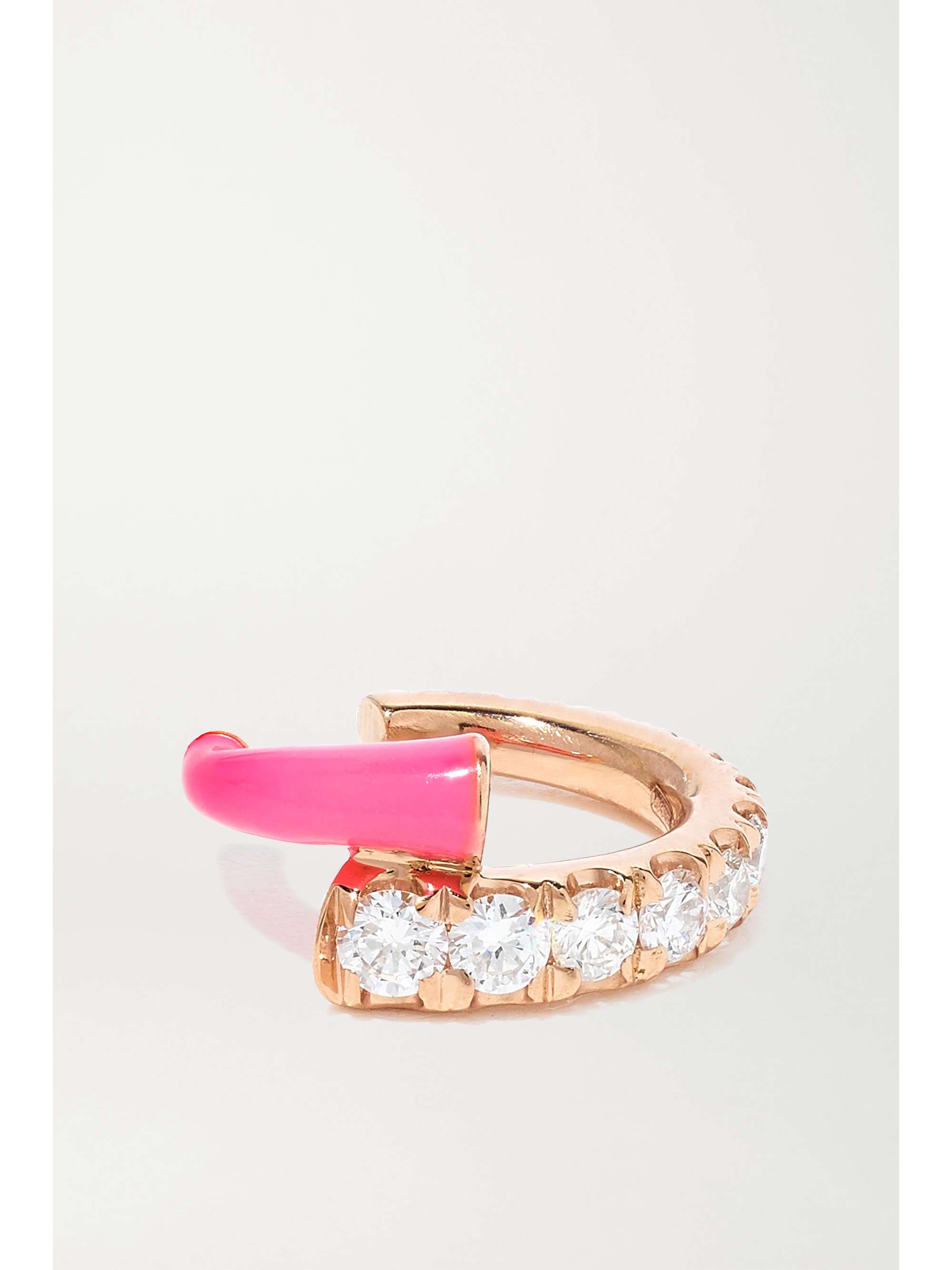 MELISSA KAYE Lola 18-karat rose gold, enamel and diamond ear cuff