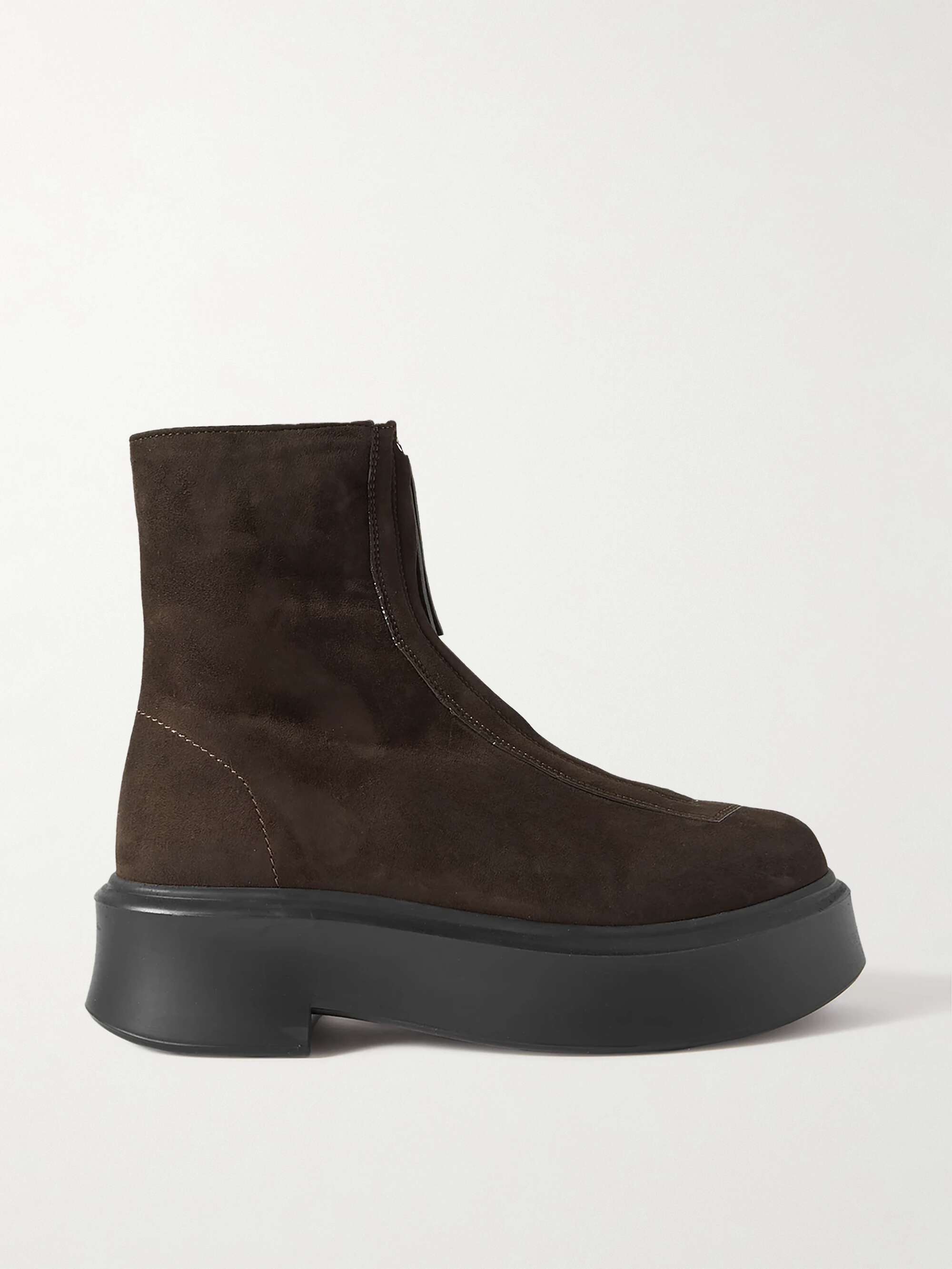 Suede platform ankle boots