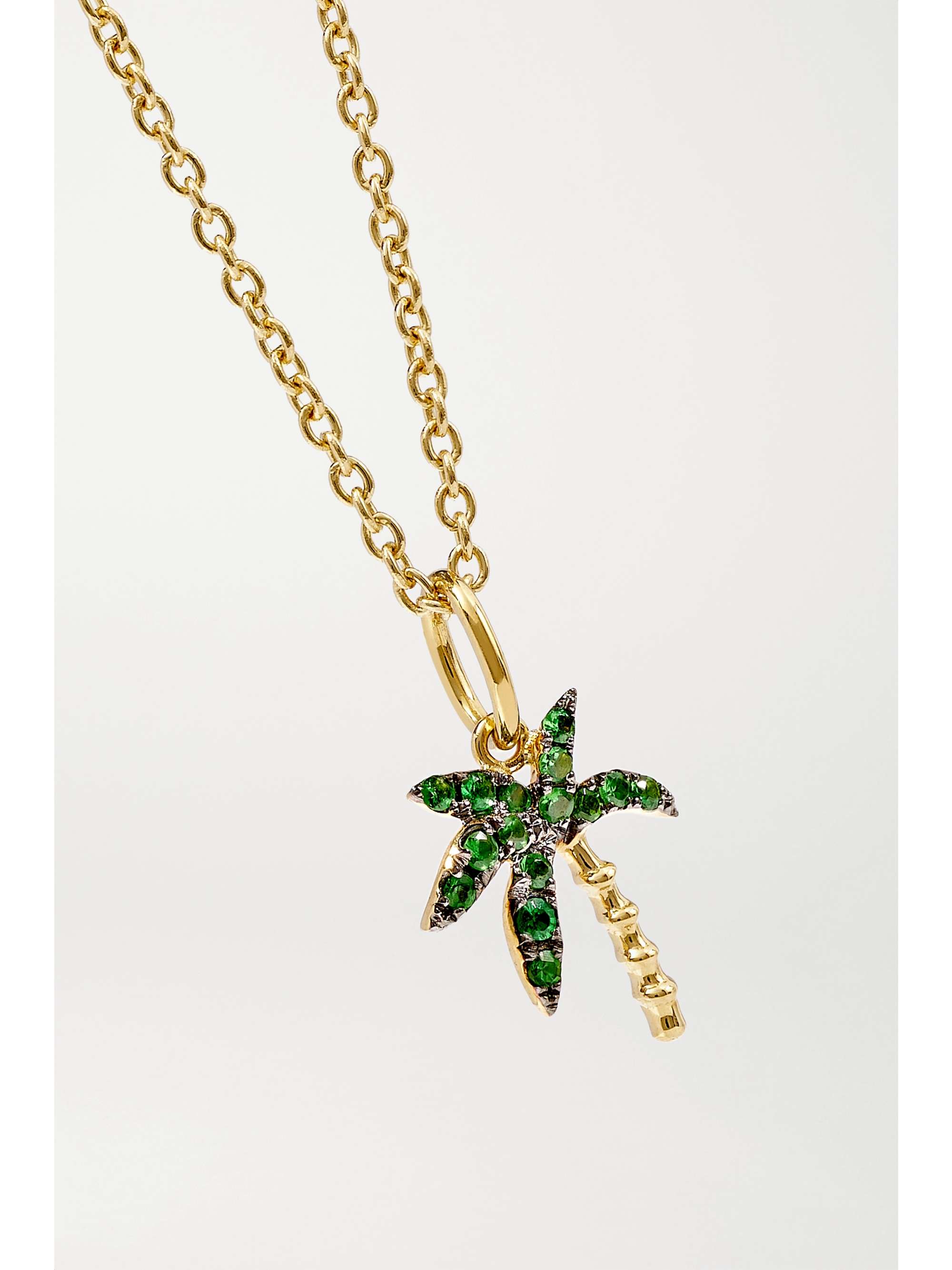 YVONNE LÉON 18-karat gold tsavorite anklet
