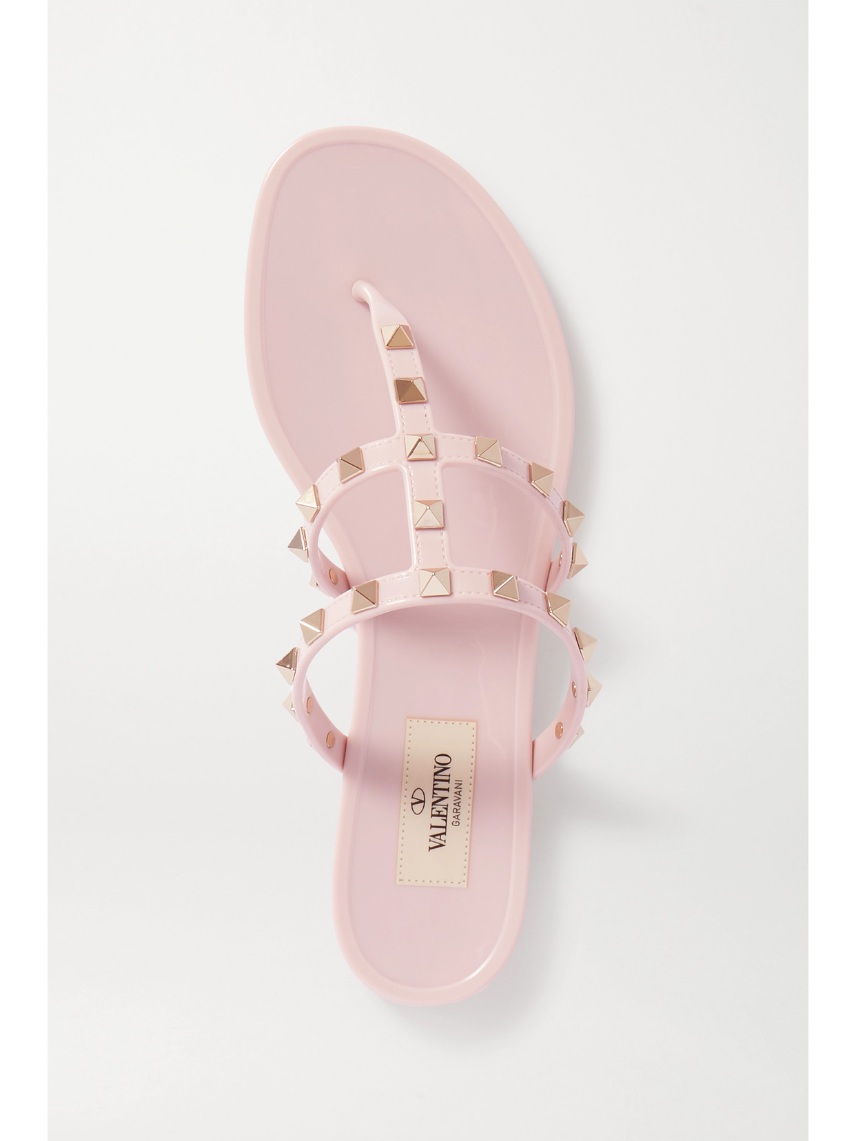 Shop Valentino Garavani Rockstud Rubber Sandals In Pink