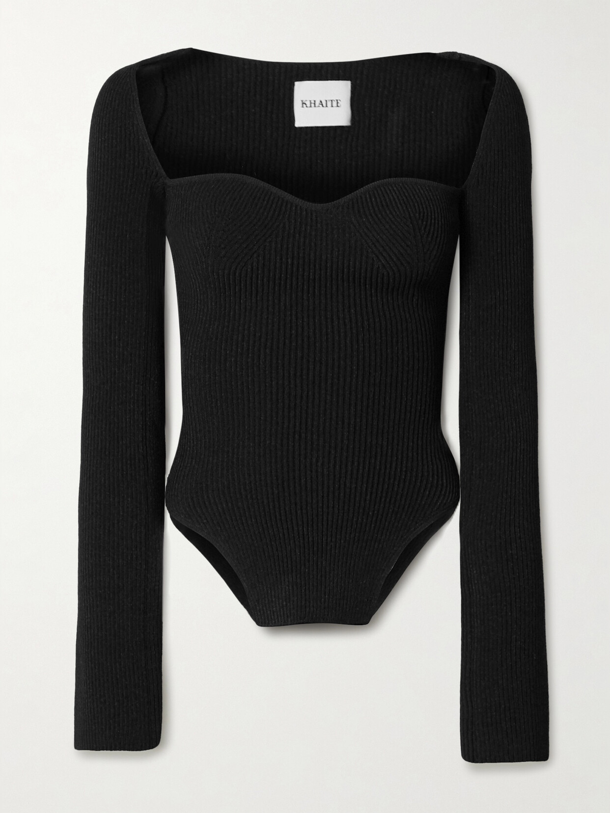 Shop Khaite Maddy Ribbed-knit Sweater In Black