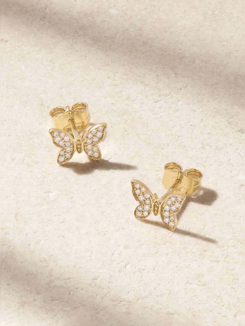 Sydney Evan 14-karat Gold Diamond Earrings