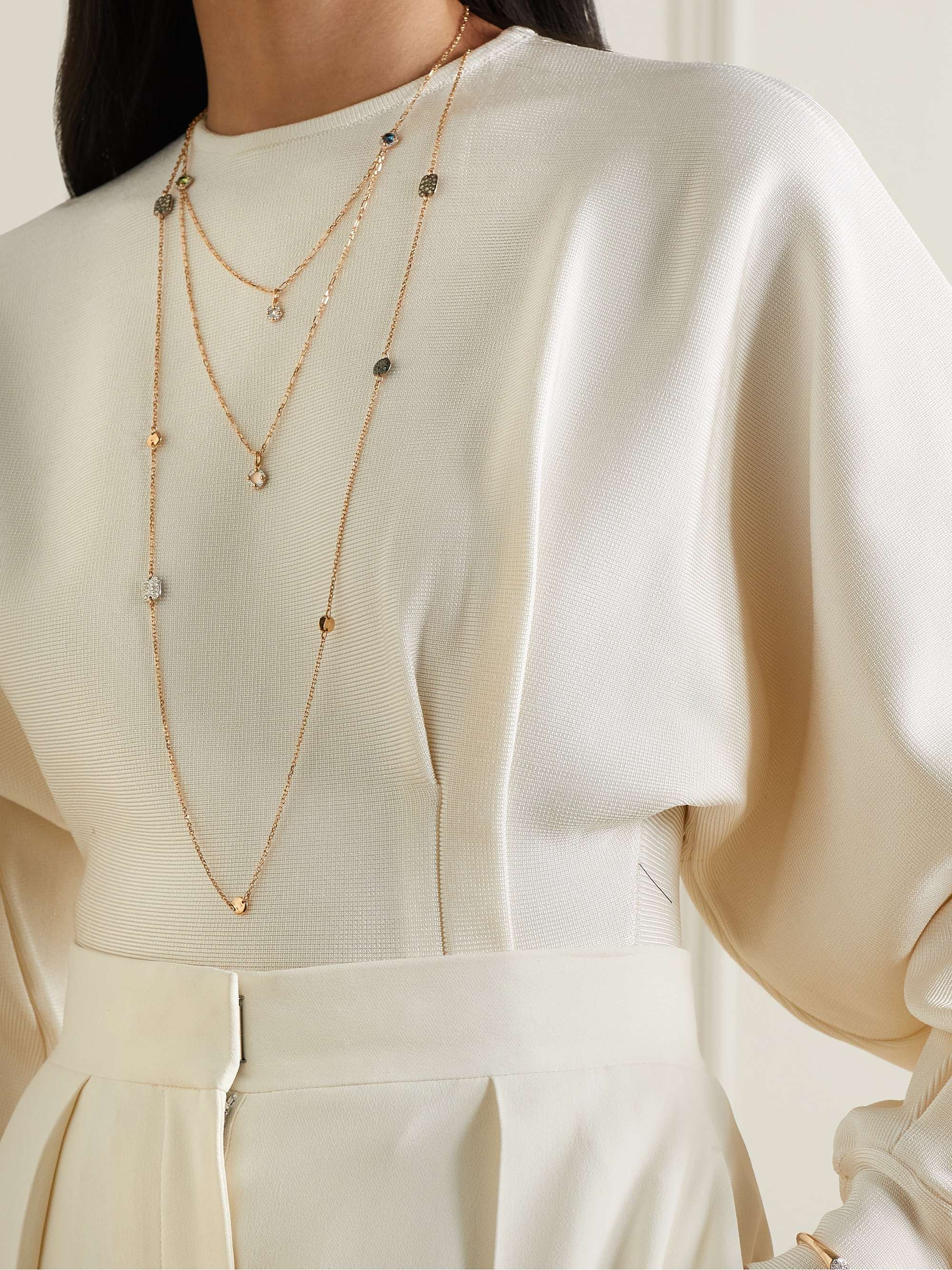 POMELLATO Sabbia 18-karat rose gold diamond necklace
