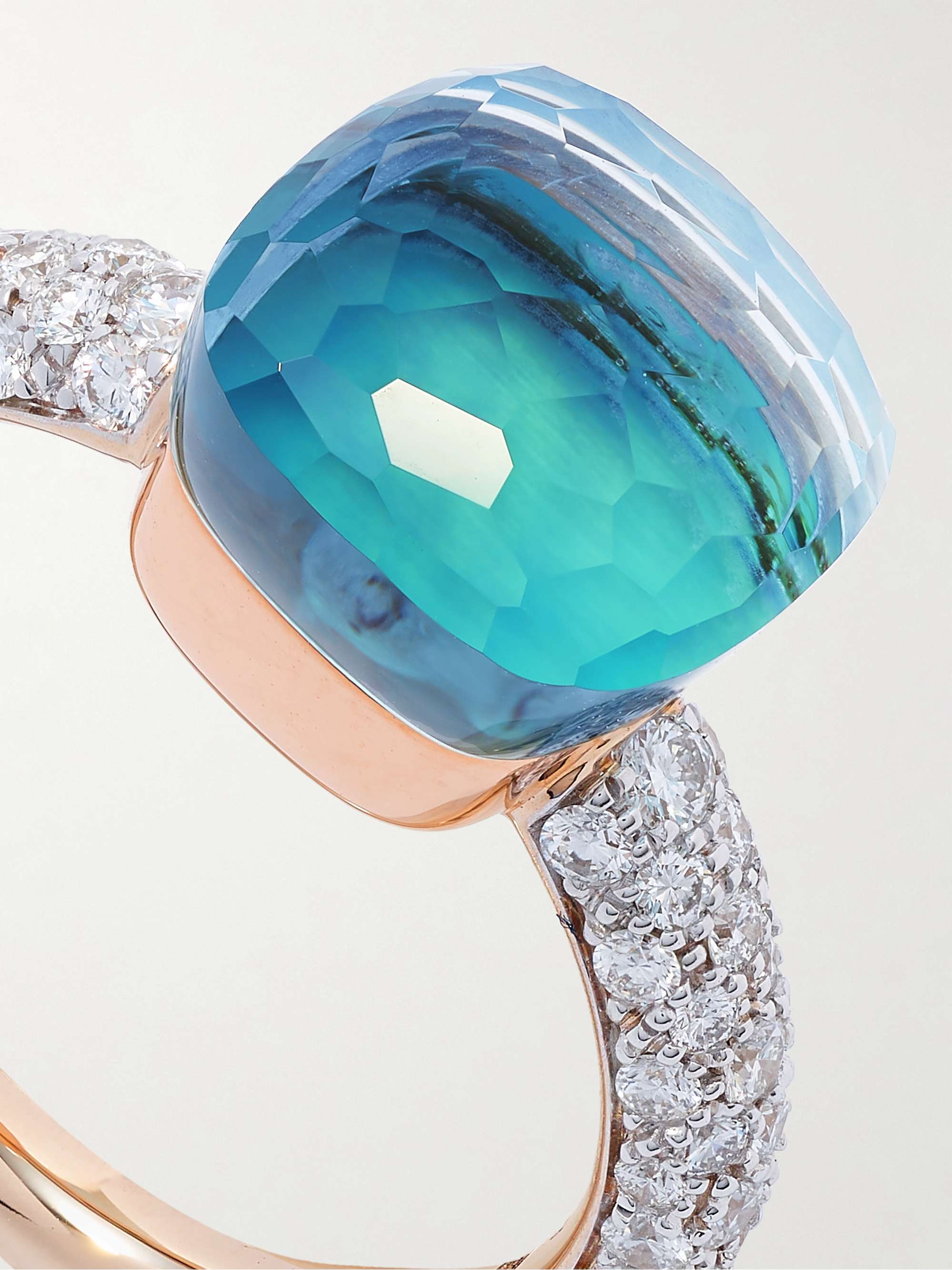 POMELLATO Nudo Classic 18-karat white and rose gold multi-stone ring