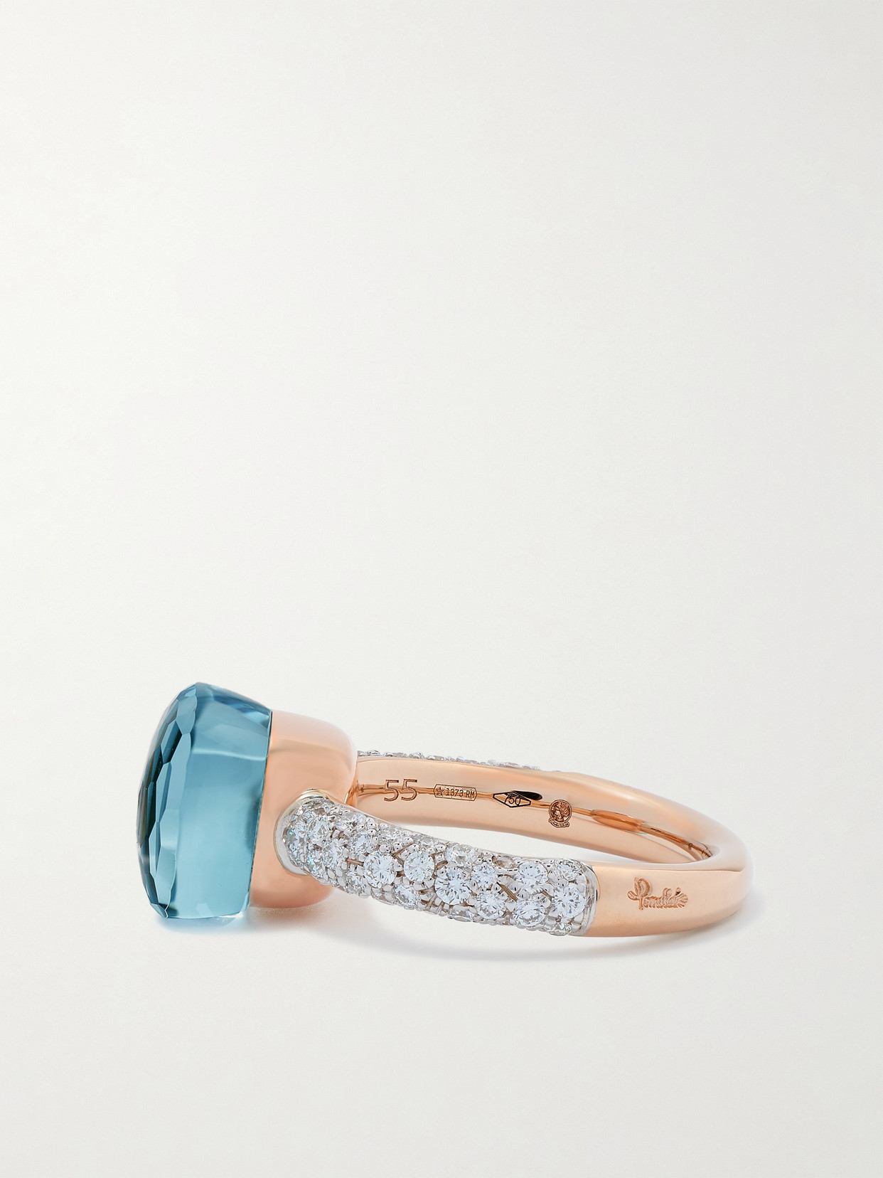 Shop Pomellato Nudo Classic 18-karat White And Rose Gold Multi-stone Ring