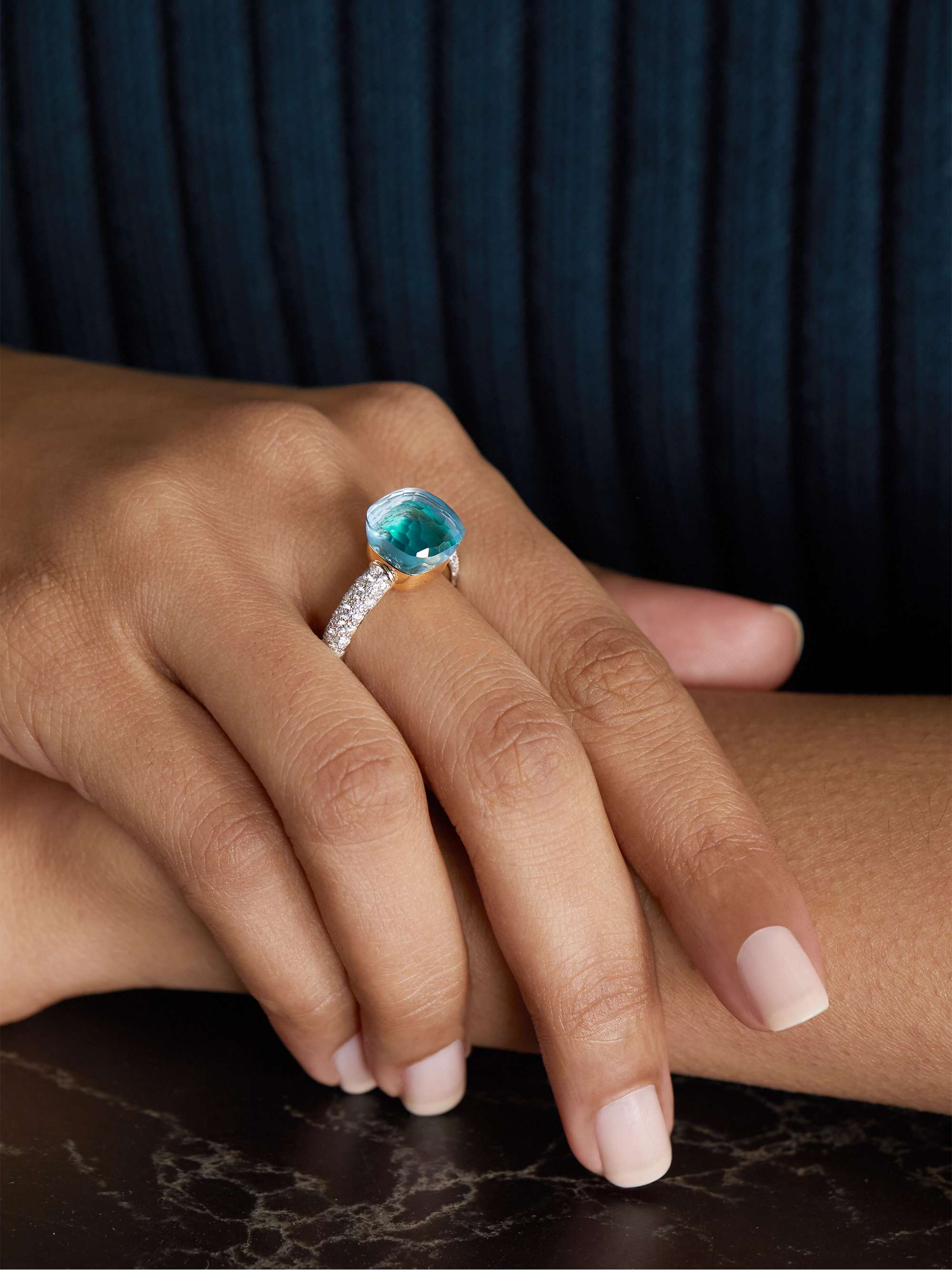 POMELLATO Nudo Classic 18-karat white and rose gold multi-stone ring