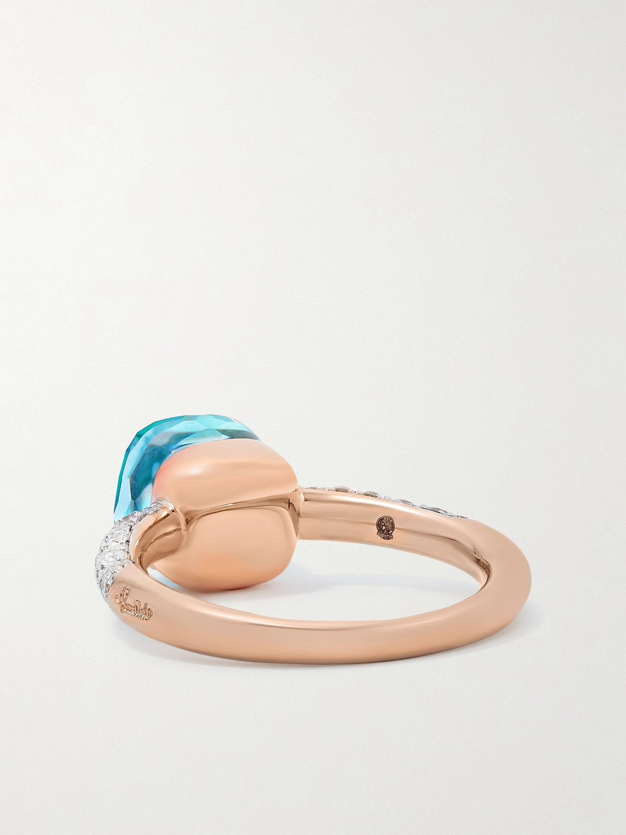 Pomellato Nudo Petit 18-karat White And Rose Gold Multi-stone Ring In Rose Gold
