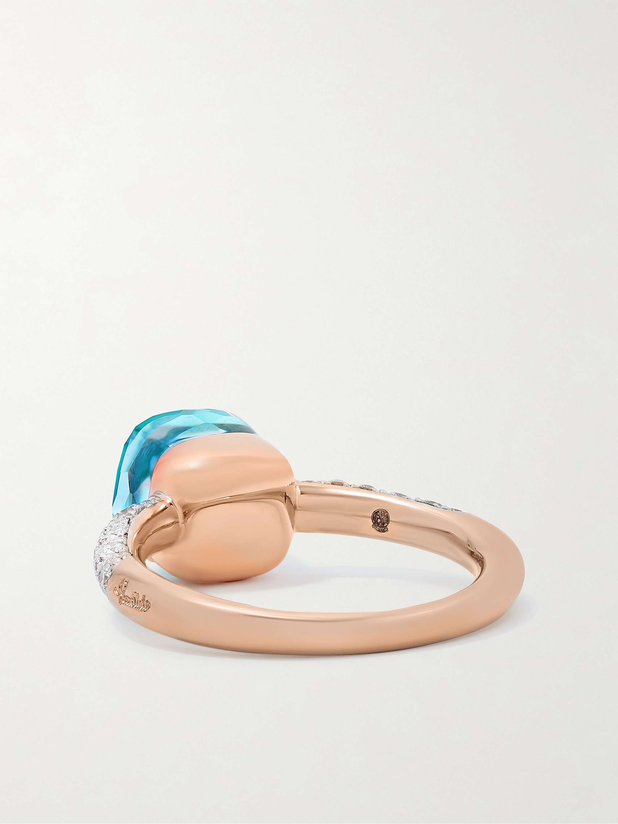 POMELLATO Nudo Petit 18-karat white and rose gold multi-stone ring
