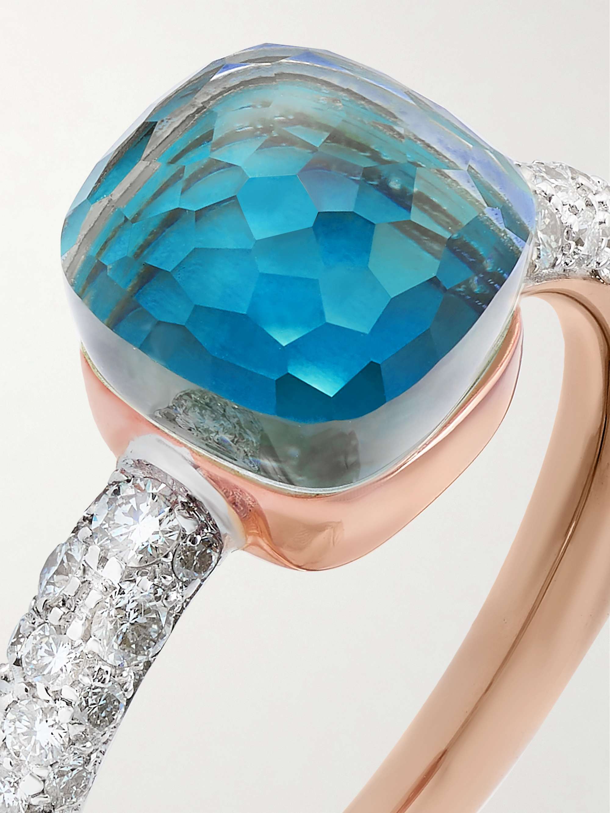 POMELLATO Nudo Petit 18-karat white and rose gold multi-stone ring