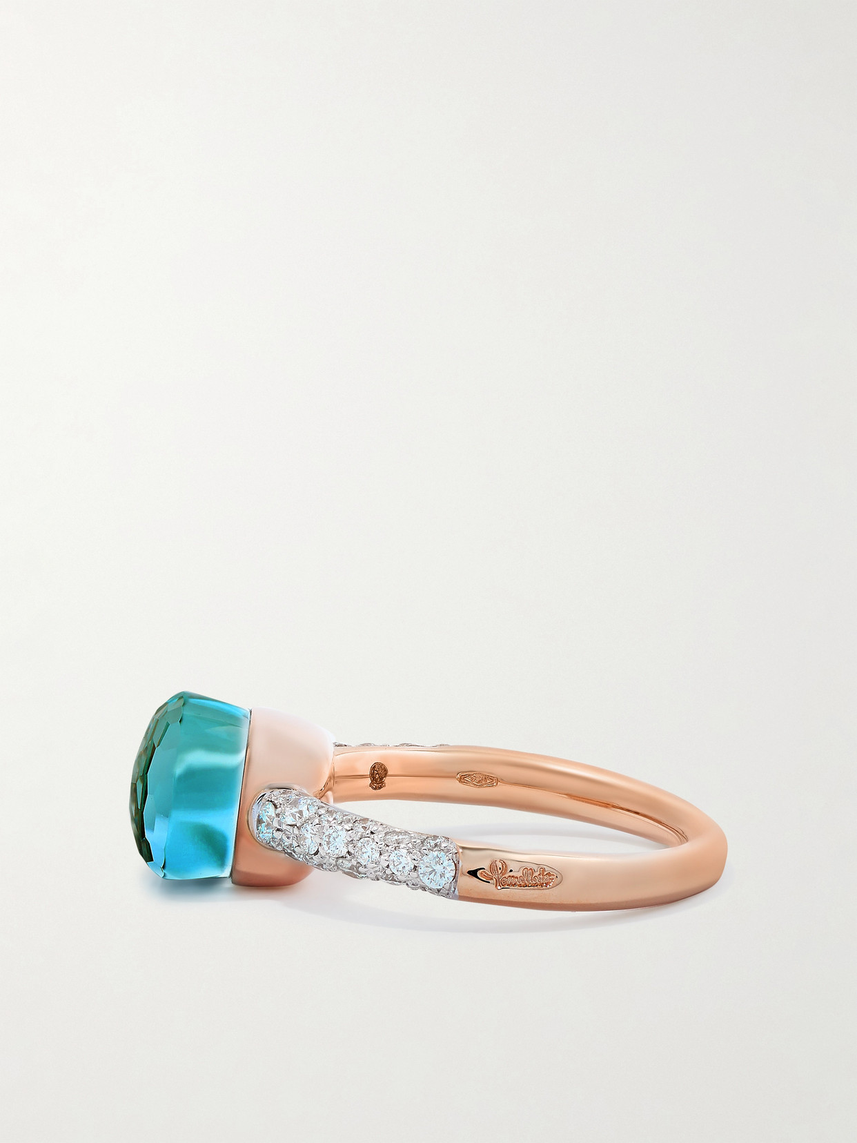 Pomellato Nudo Petit 18-karat White And Rose Gold Multi-stone Ring In Rose Gold