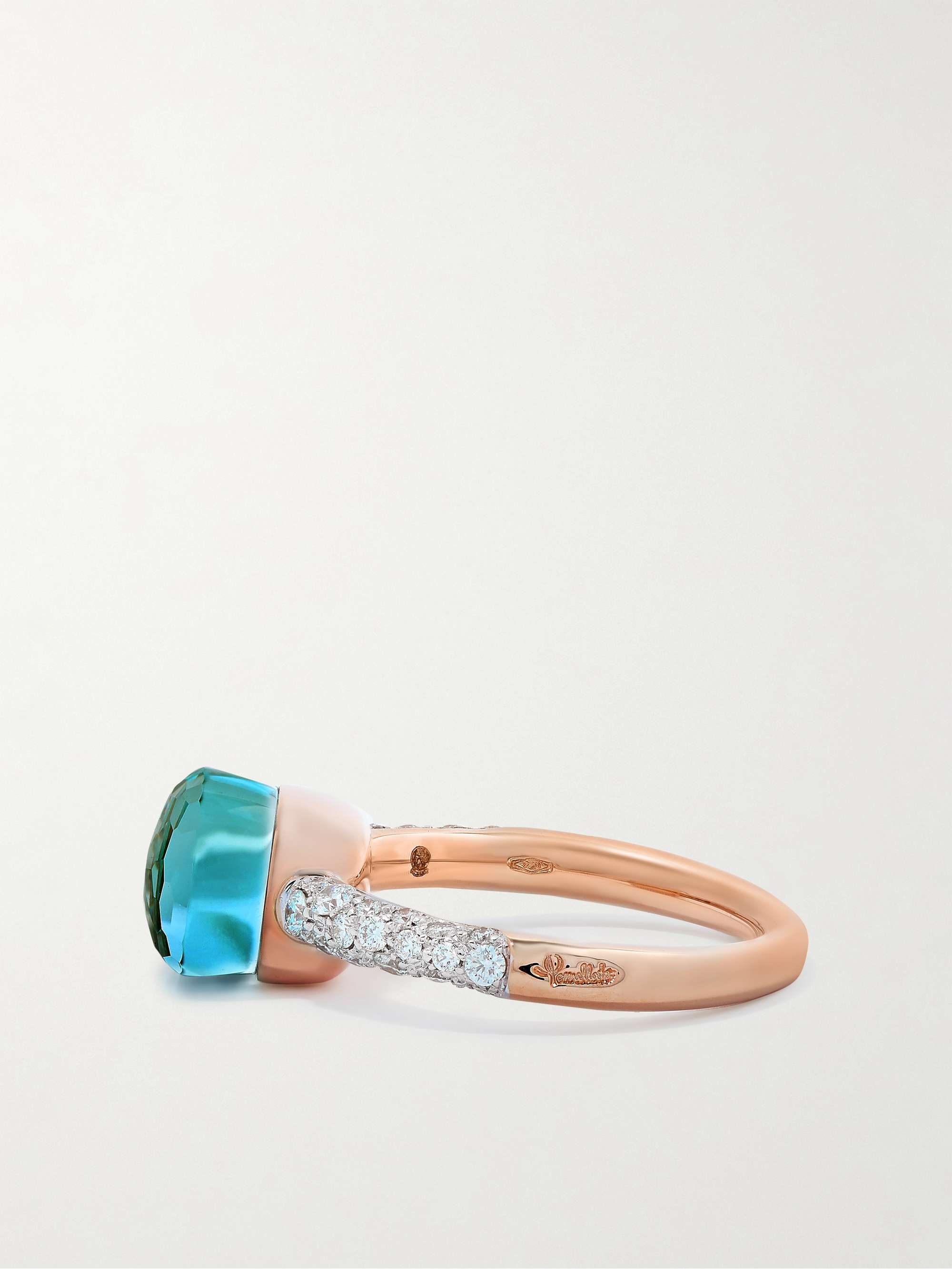 POMELLATO Nudo Petit 18-karat white and rose gold multi-stone ring