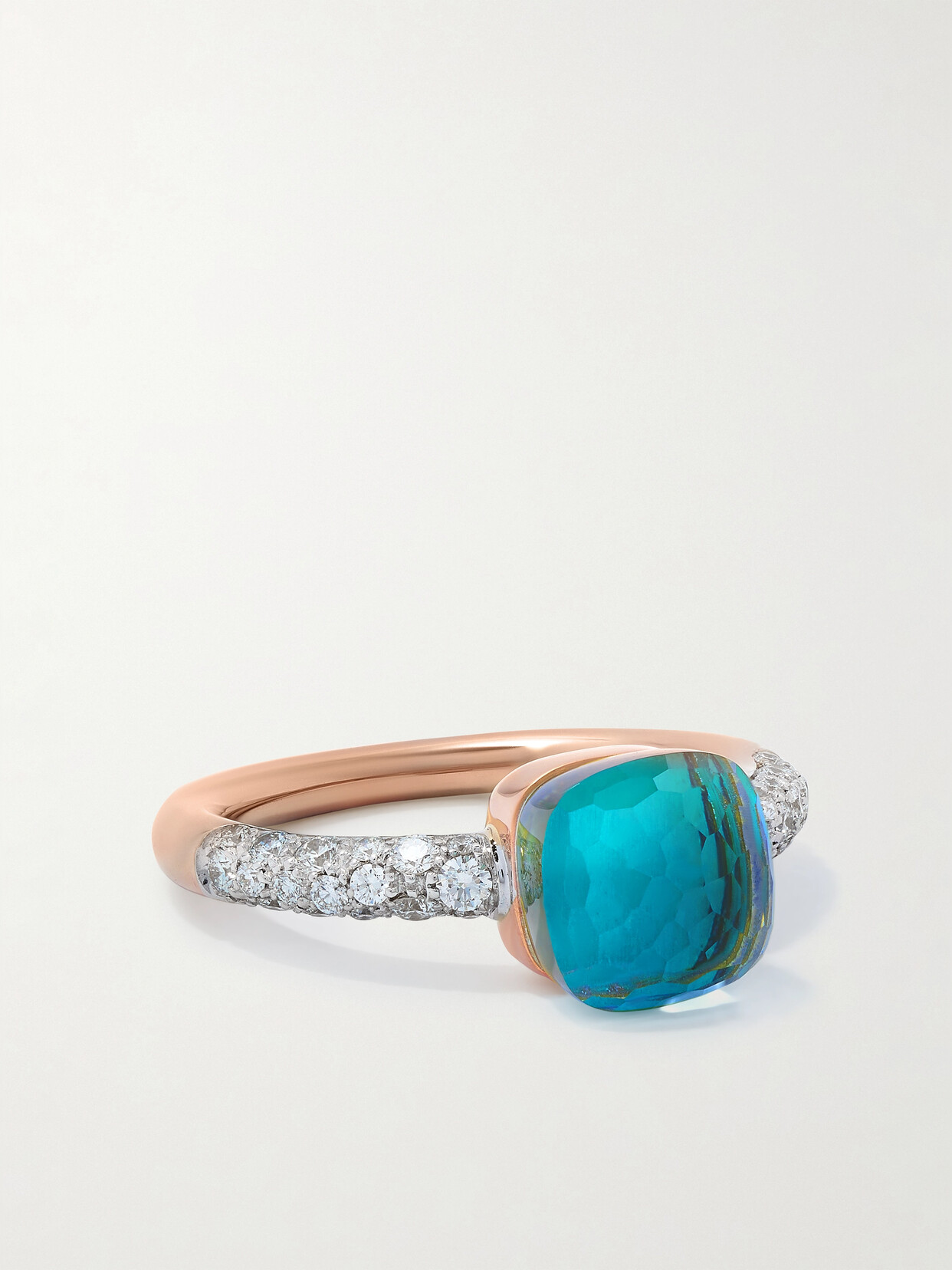 Pomellato Nudo Petit 18-karat White And Rose Gold Multi-stone Ring