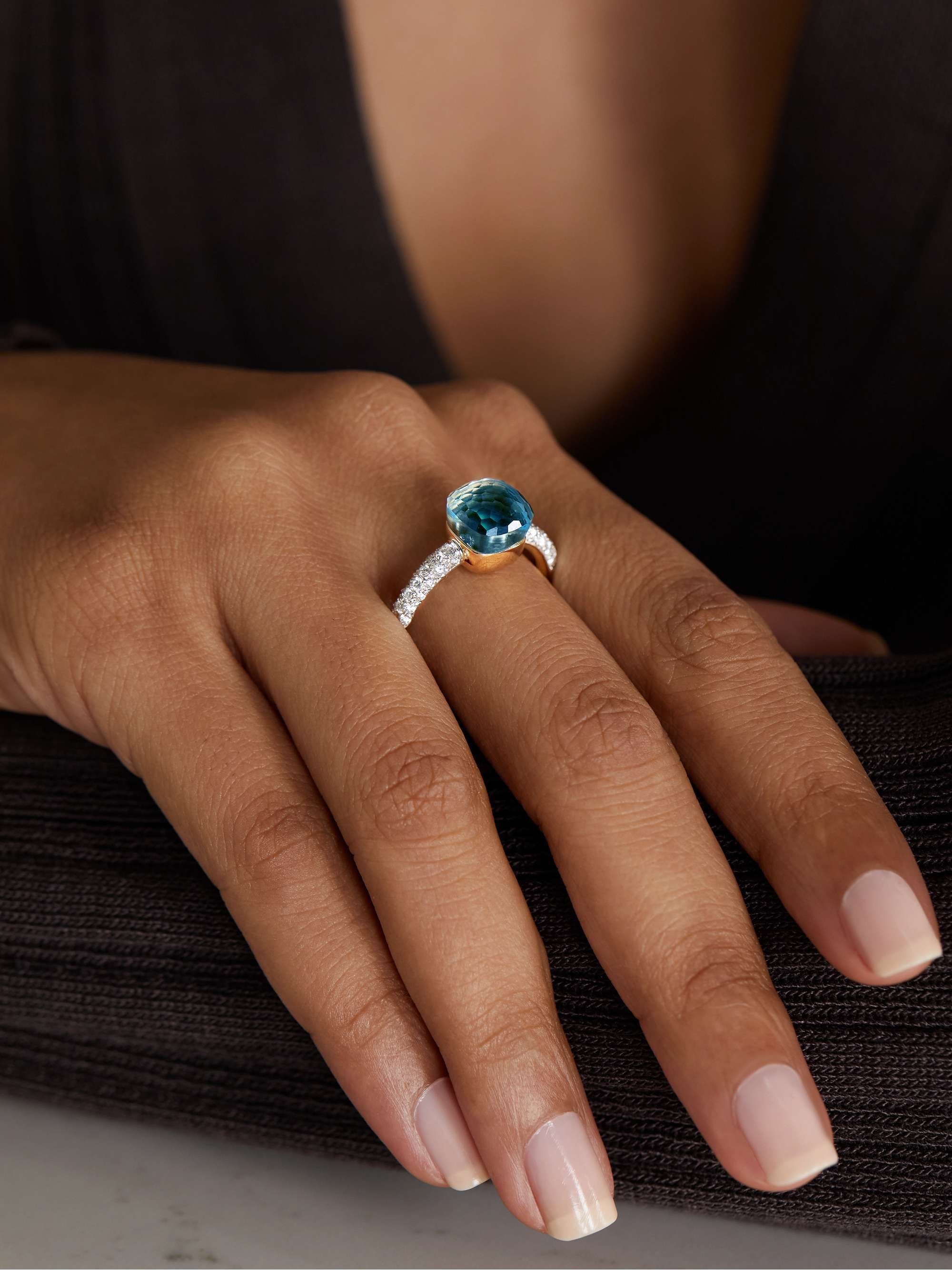 POMELLATO Nudo Petit 18-karat white and rose gold multi-stone ring