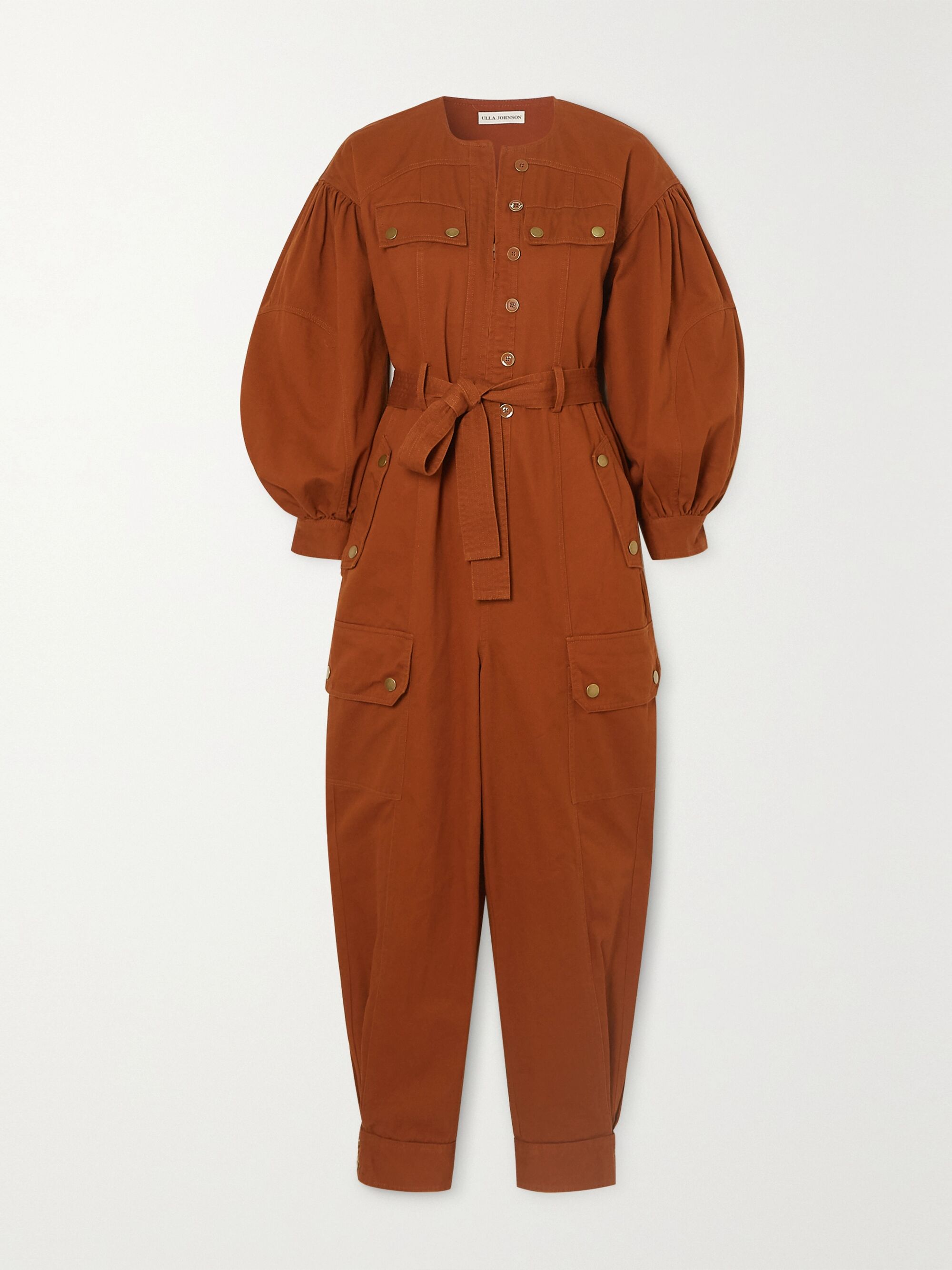 orange cargo jumpsuit