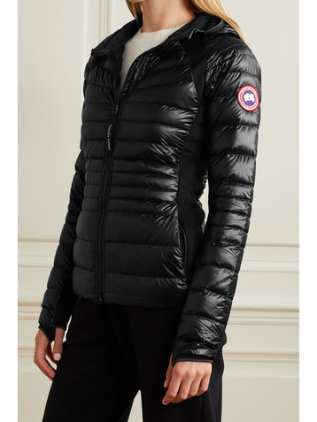 Canada Goose Hybridge Lite hooded stretch jersey-trimmed quilted shell down jacket