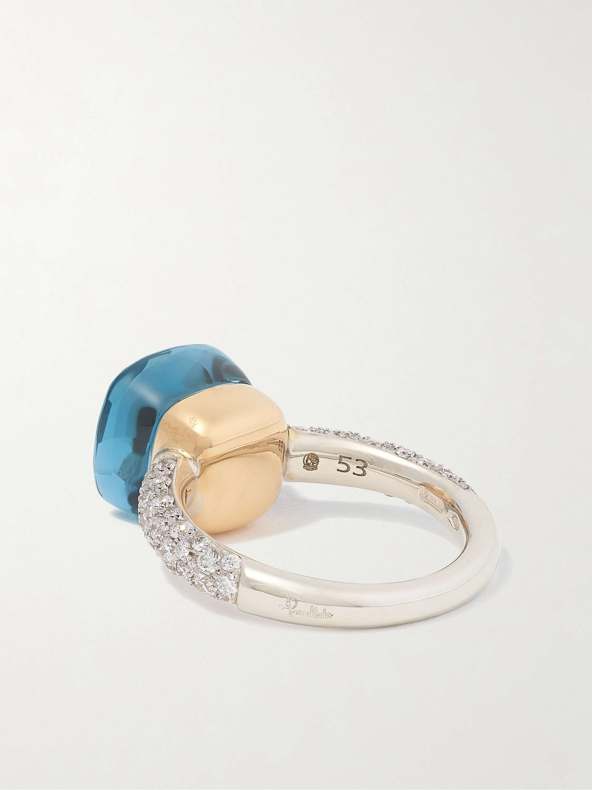 POMELLATO Nudo 18-karat white and rose gold multi-stone ring