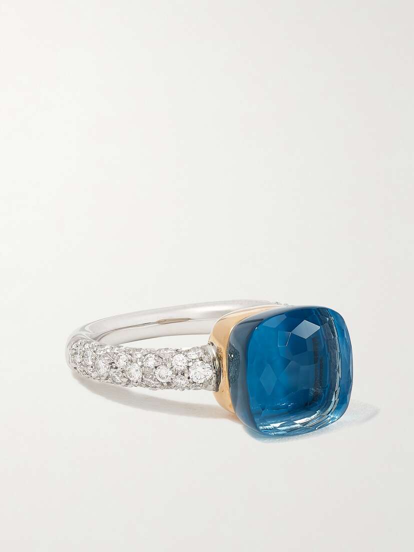 Pomellato Nudo 18-karat White And Rose Gold Multi-stone Ring