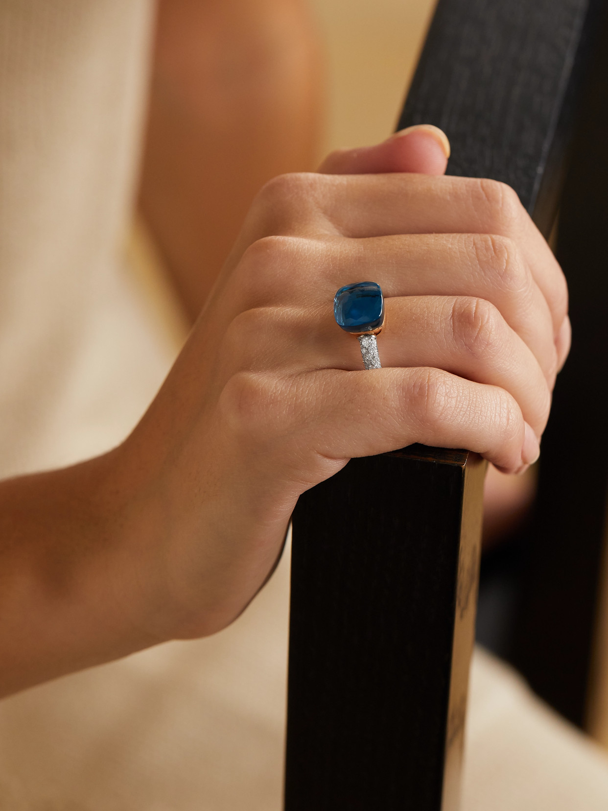 Pomellato Nudo 18-karat White And Rose Gold Multi-stone Ring In Rose Gold