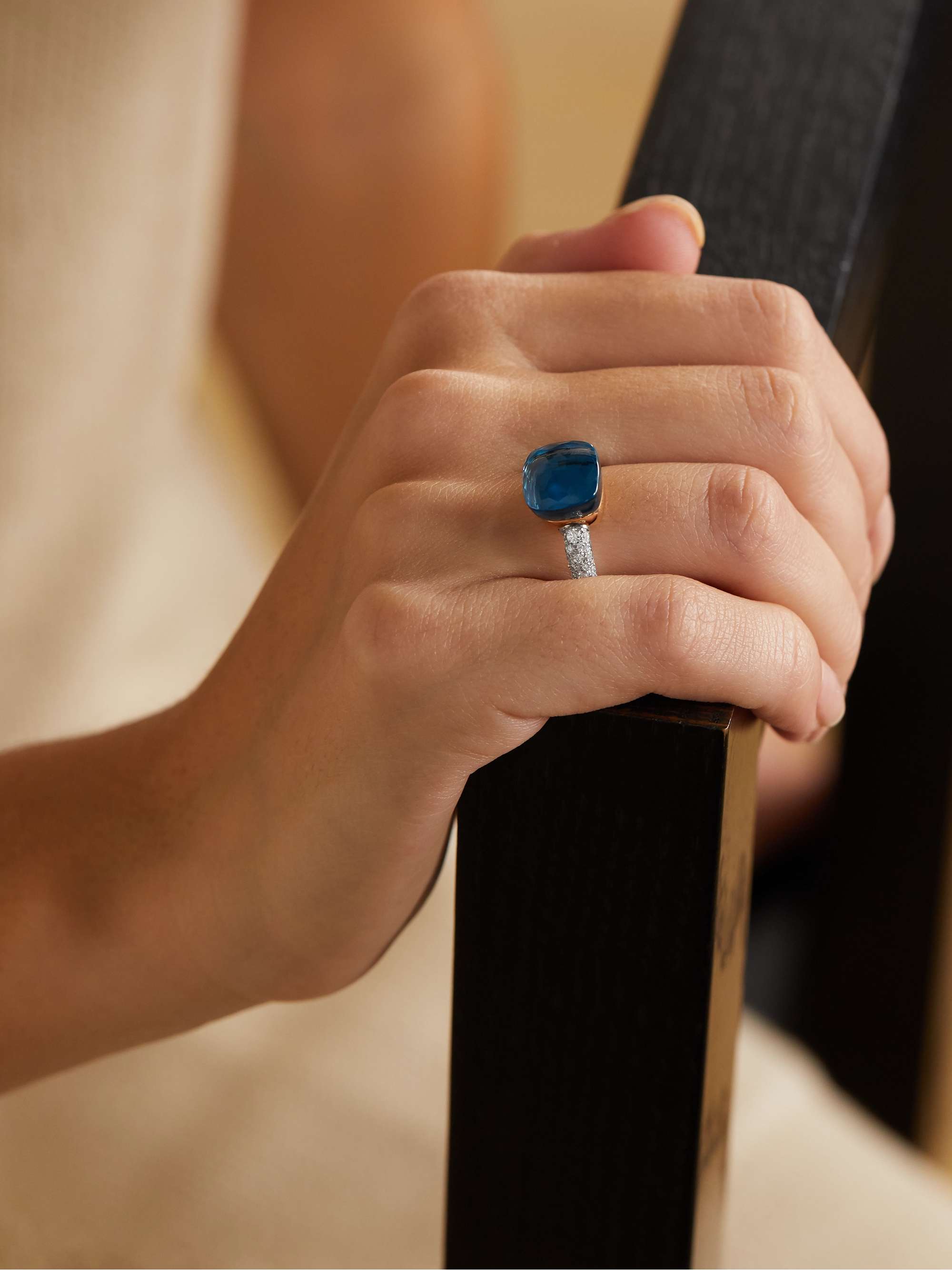 POMELLATO Nudo 18-karat white and rose gold multi-stone ring