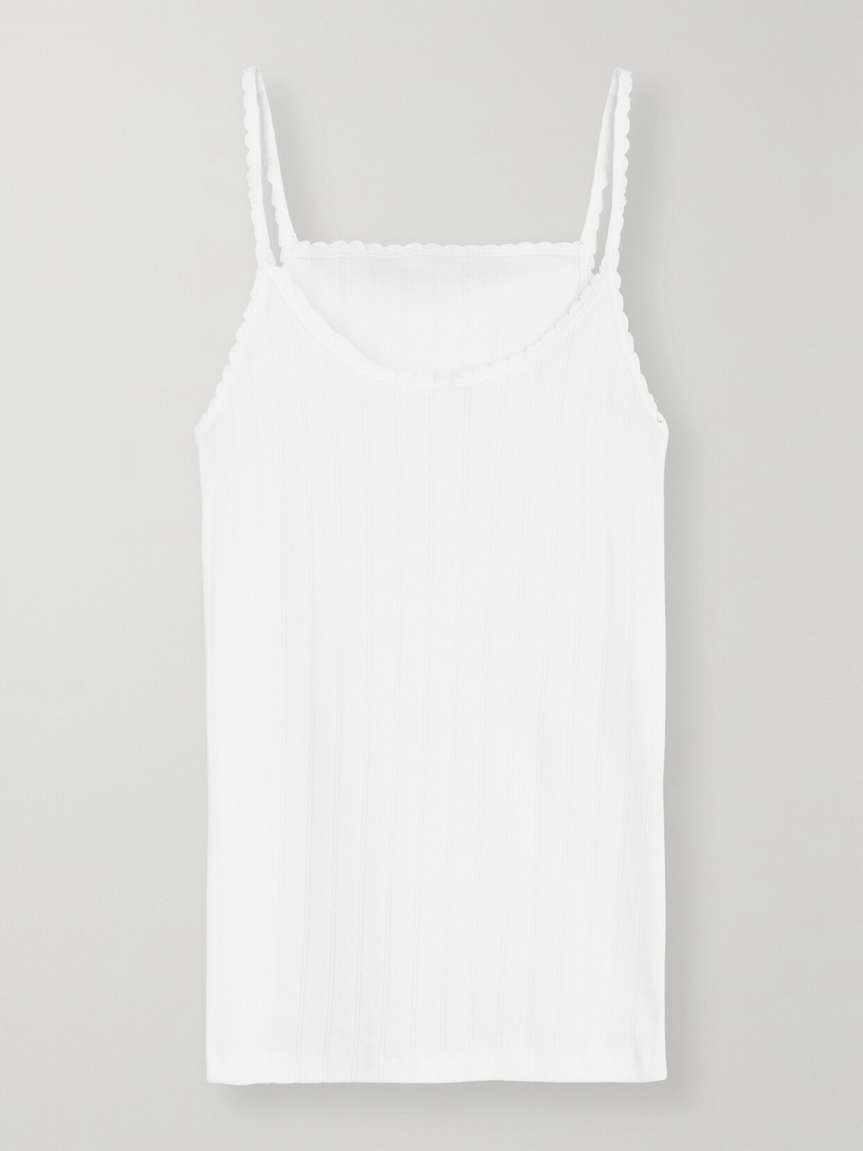 Leset Pointelle-knit Cotton Tank Top In White