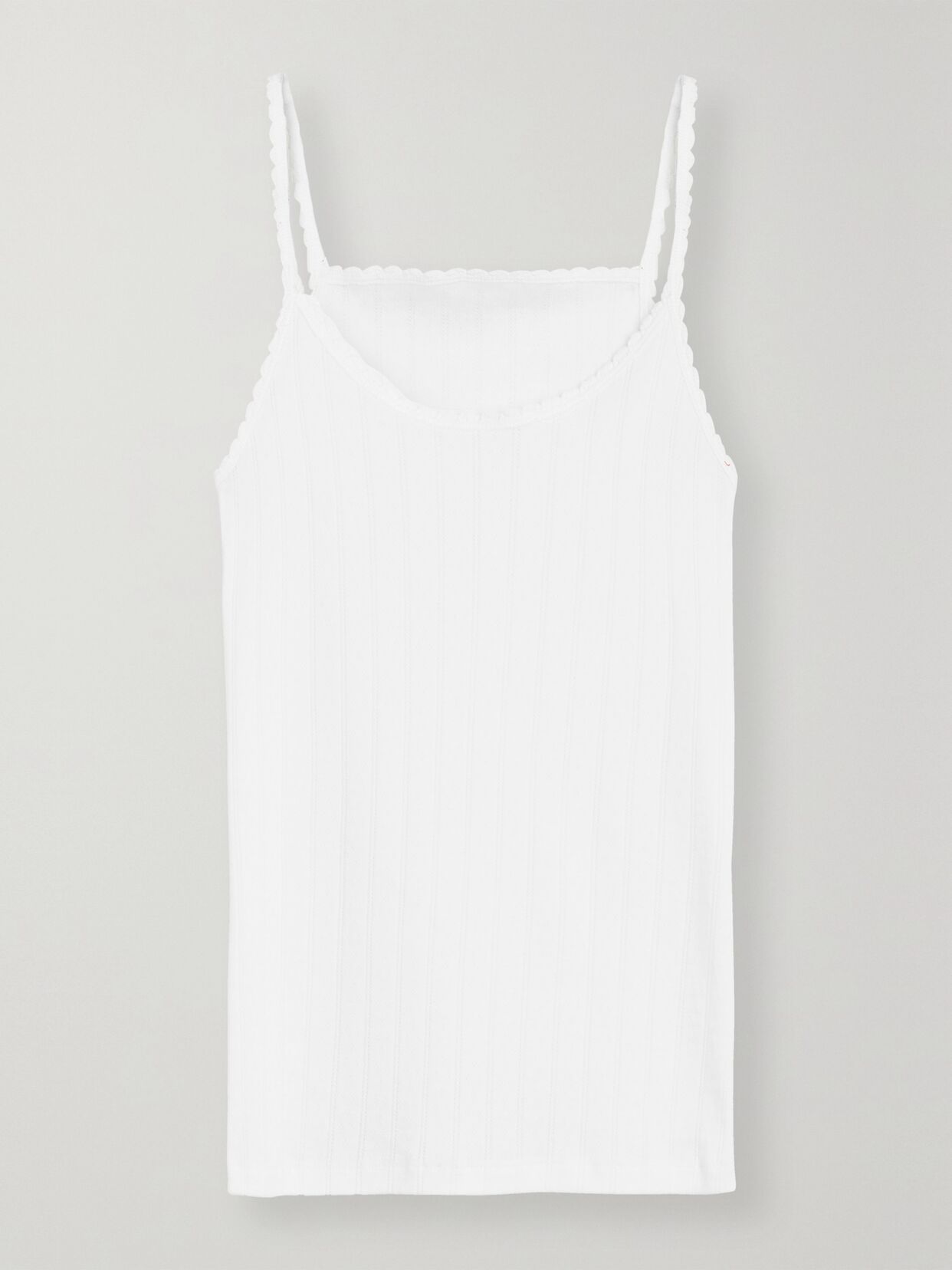 pointelle knit cotton jersey tank