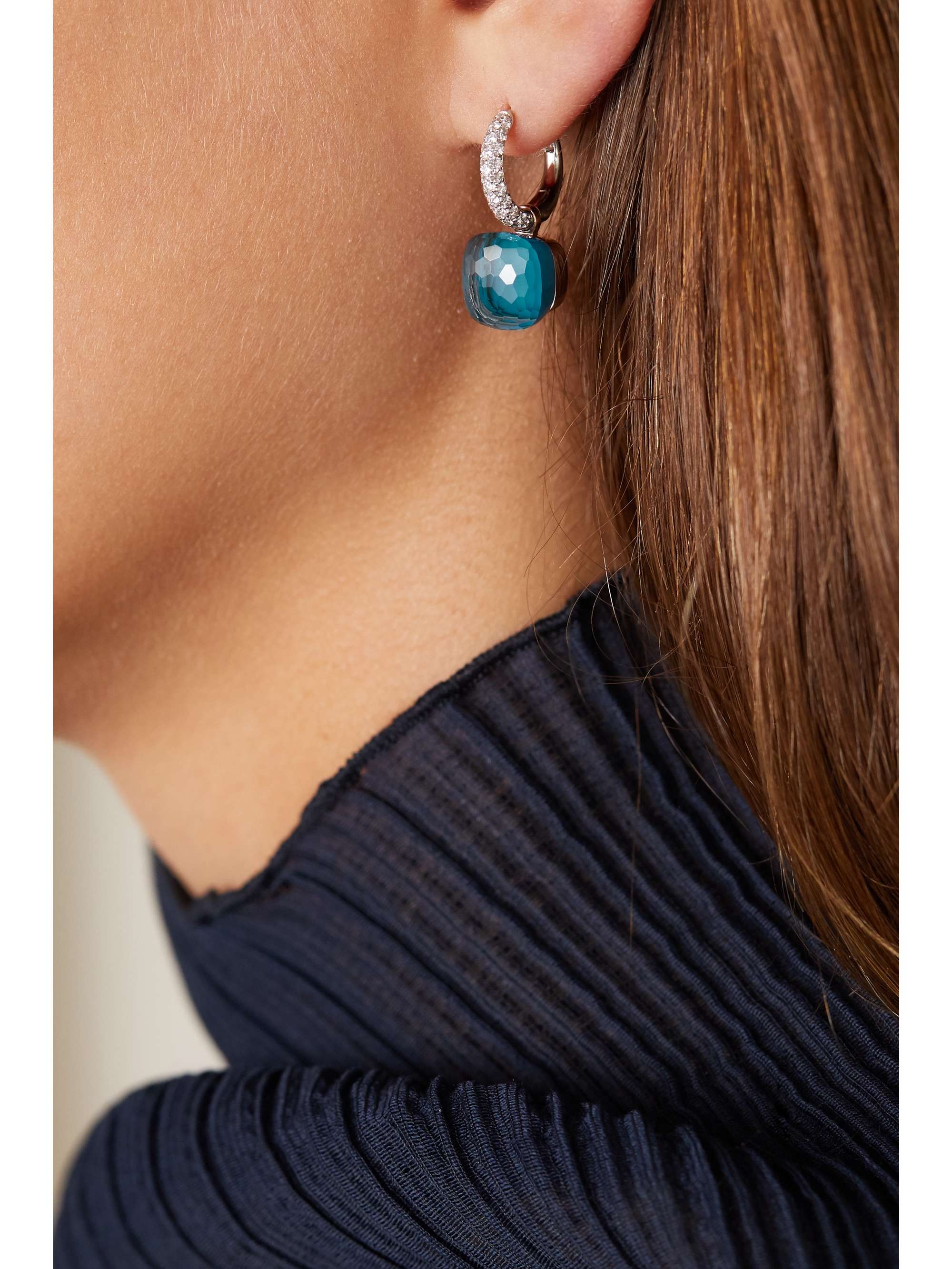 POMELLATO Nudo 18-karat white and rose gold multi-stone earrings