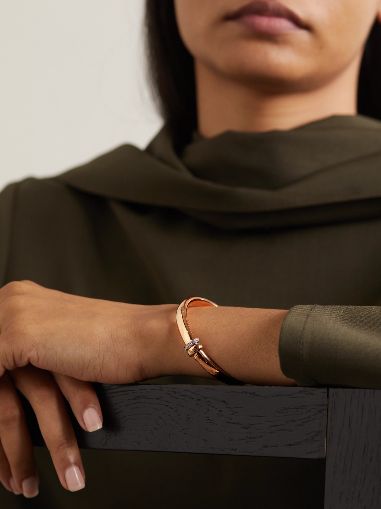 Pomellato Iconica 18-karat Rose And White Gold Diamond Bracelet In Rose Gold