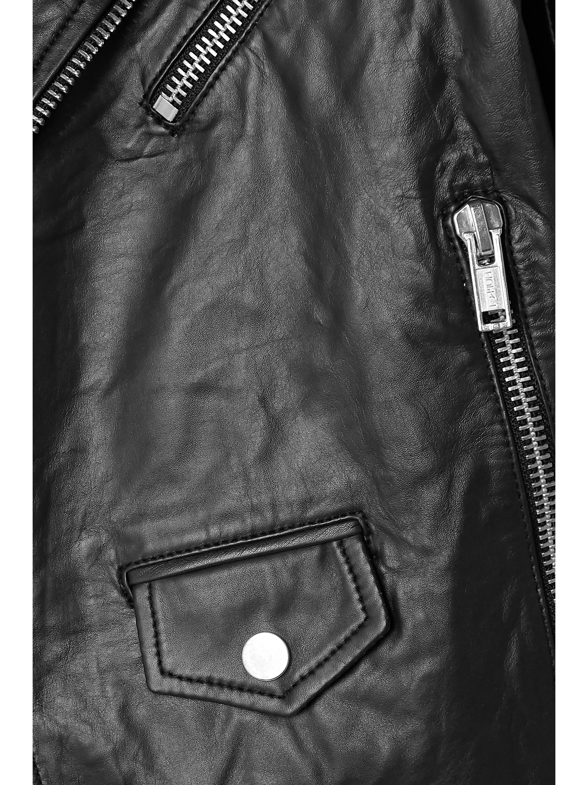 DEADWOOD + NET SUSTAIN River leather biker jacket thumbnail