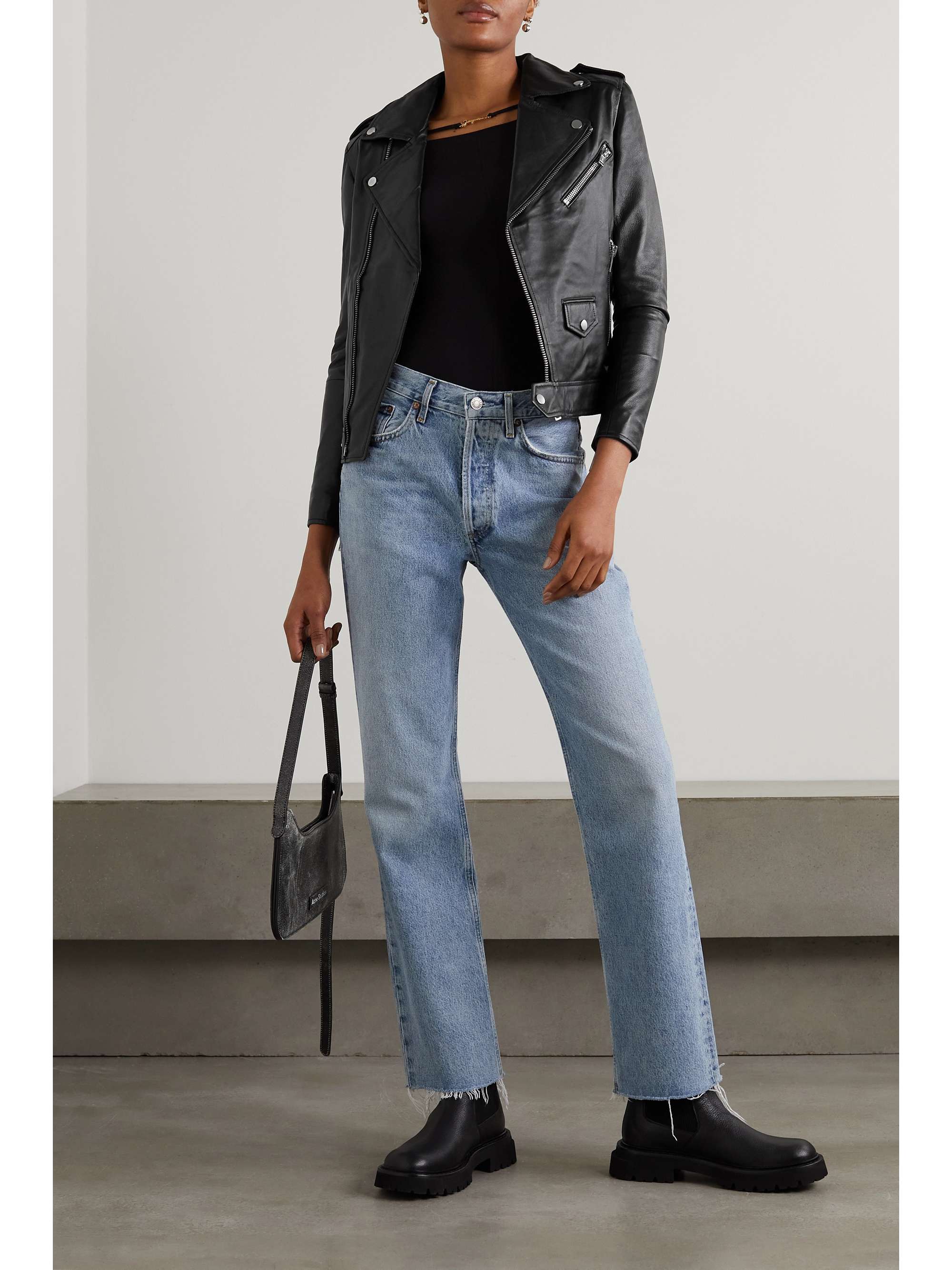 DEADWOOD + NET SUSTAIN River leather biker jacket | NET-A-PORTER