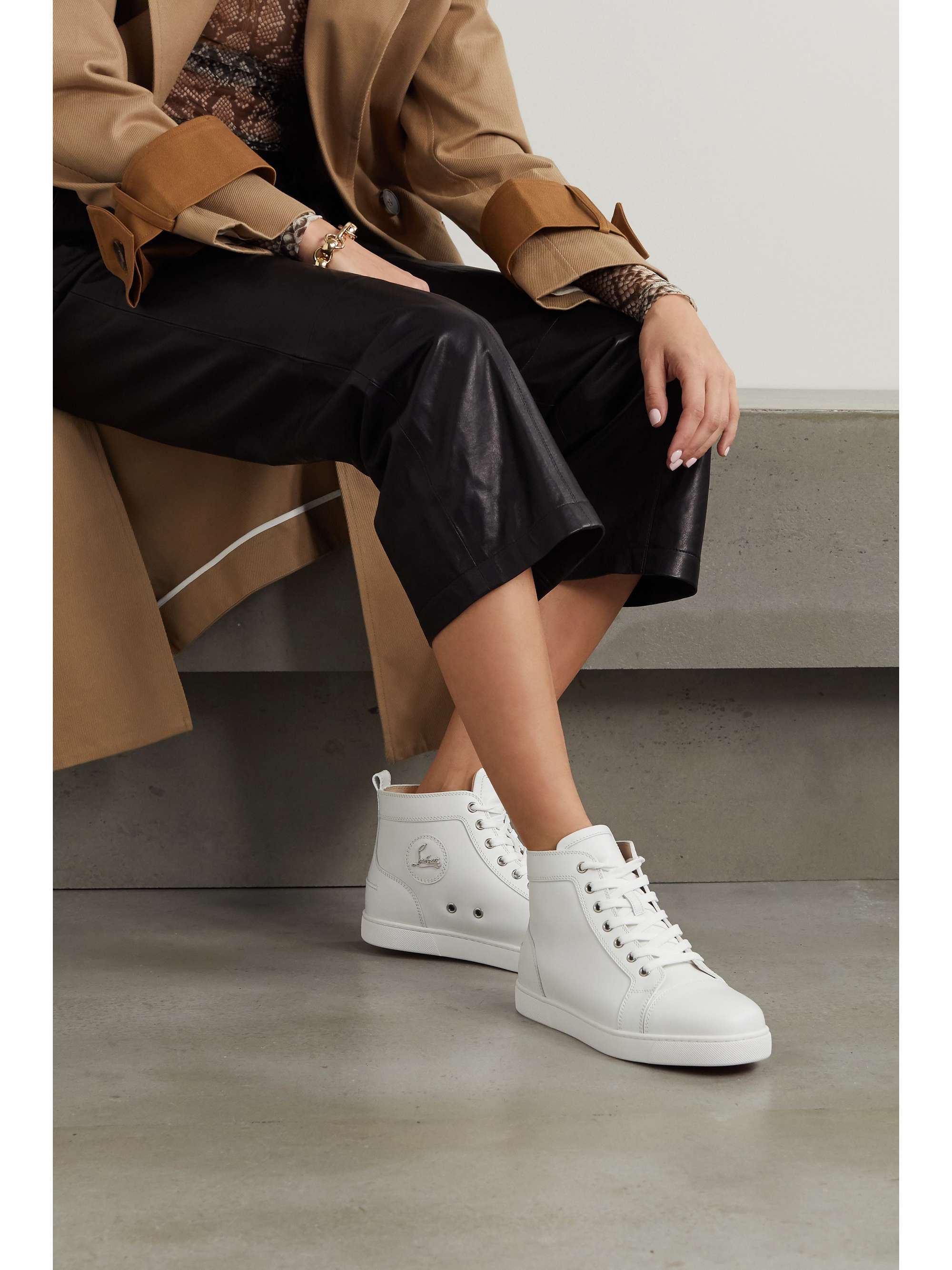 White Louis leather high-top sneakers | CHRISTIAN LOUBOUTIN NET-A-PORTER