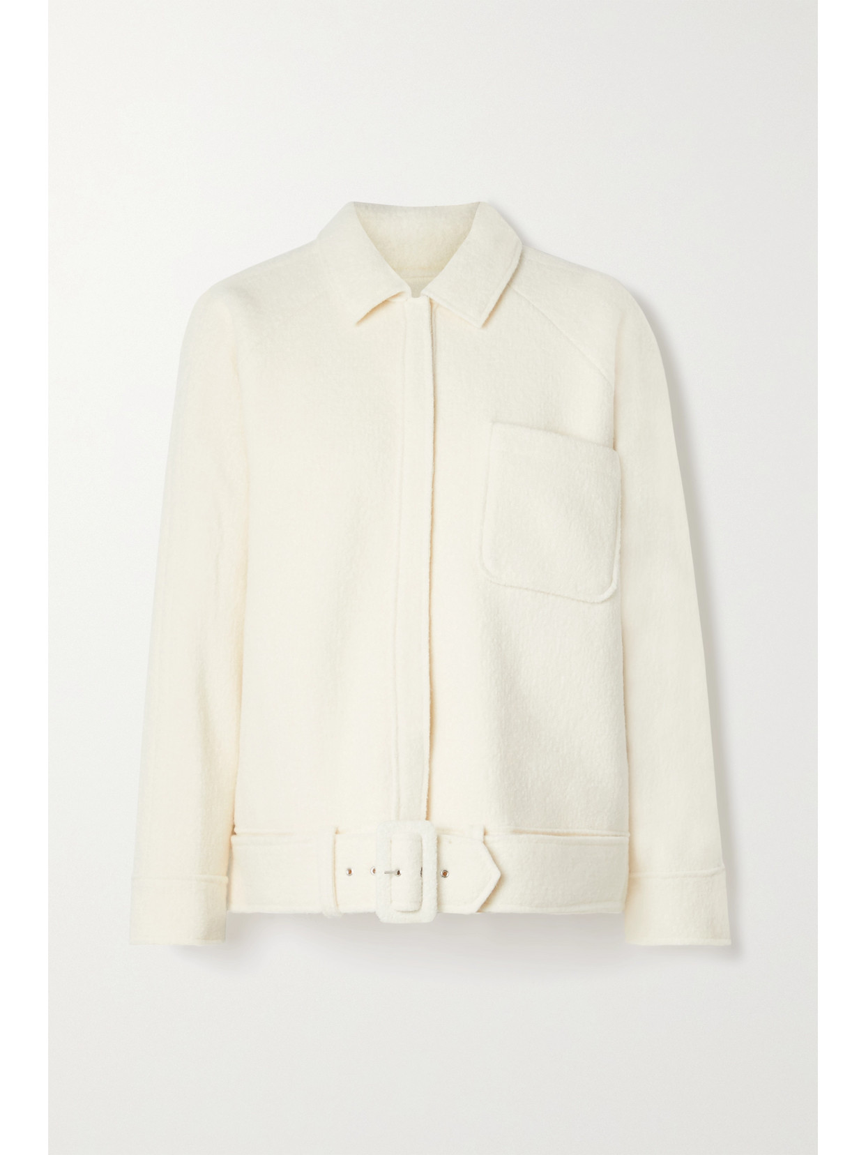 ANINE BING JADEN BELTED WOOL-BLEND JACKET