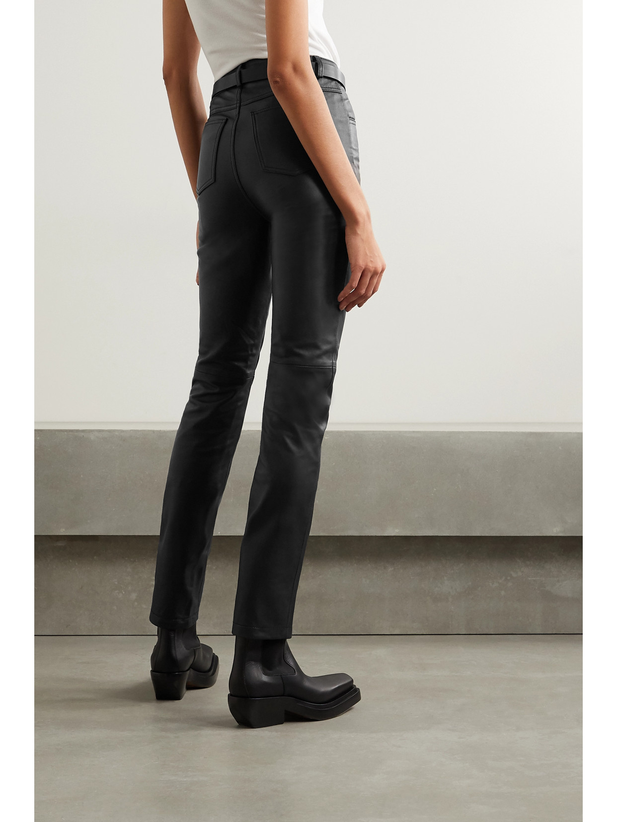 Deadwood + Net Sustain Phoenix Leather Straight-leg Pants In Black