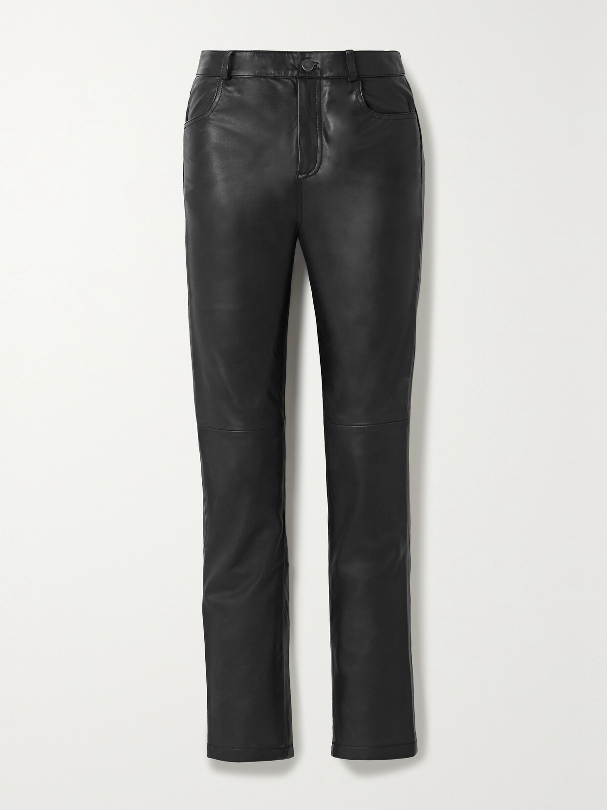 Deadwood - + Net Sustain Phoenix Leather Straight-leg Pants - Black