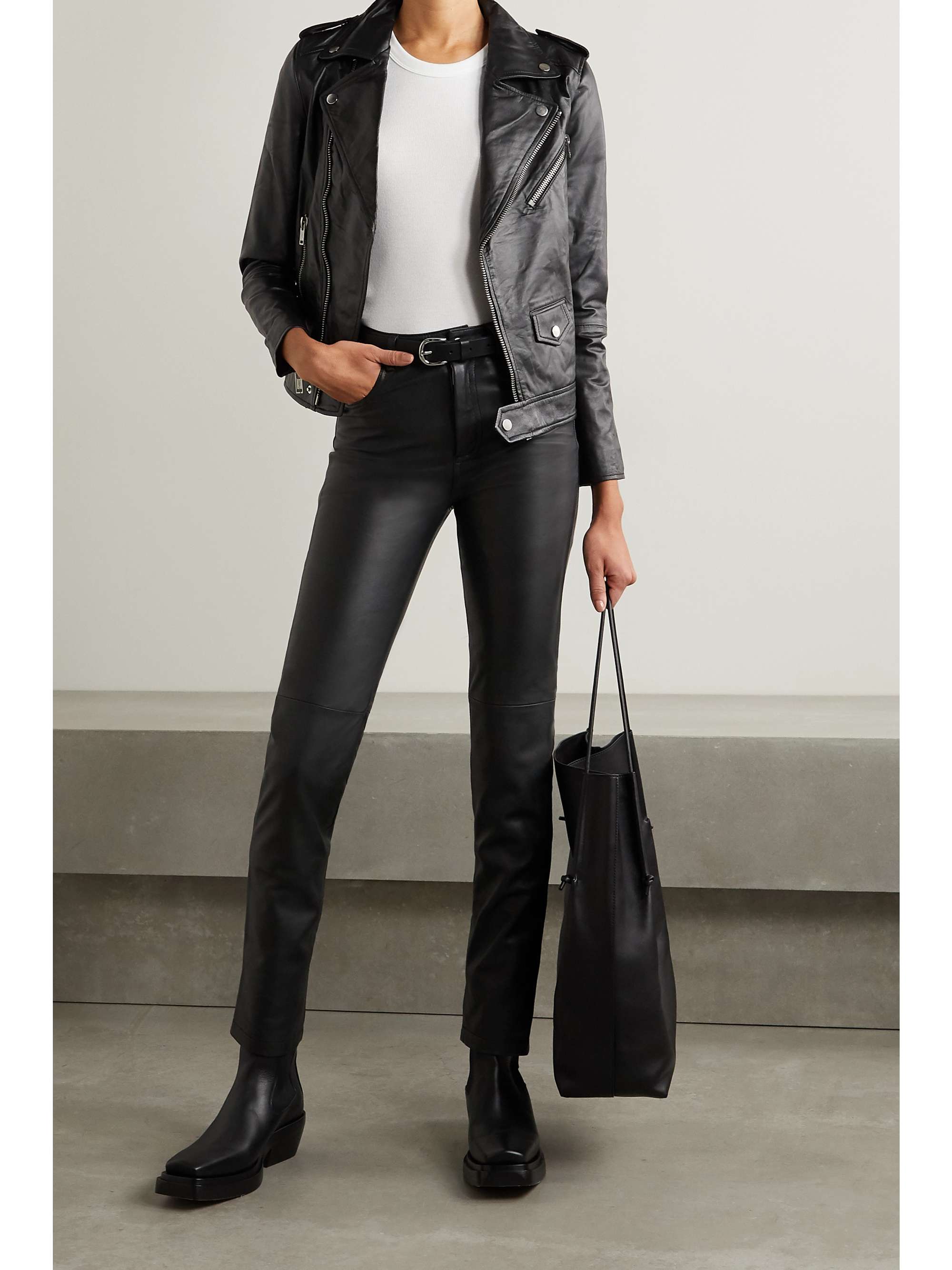DEADWOOD + NET SUSTAIN Phoenix leather straight-leg pants