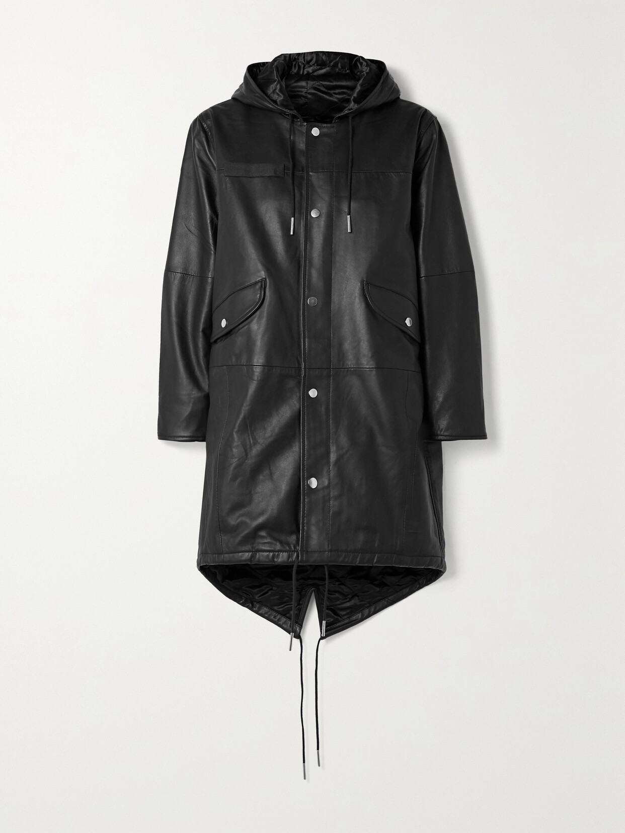 Deadwood - + Net Sustain Payne Hooded Leather Parka - Black