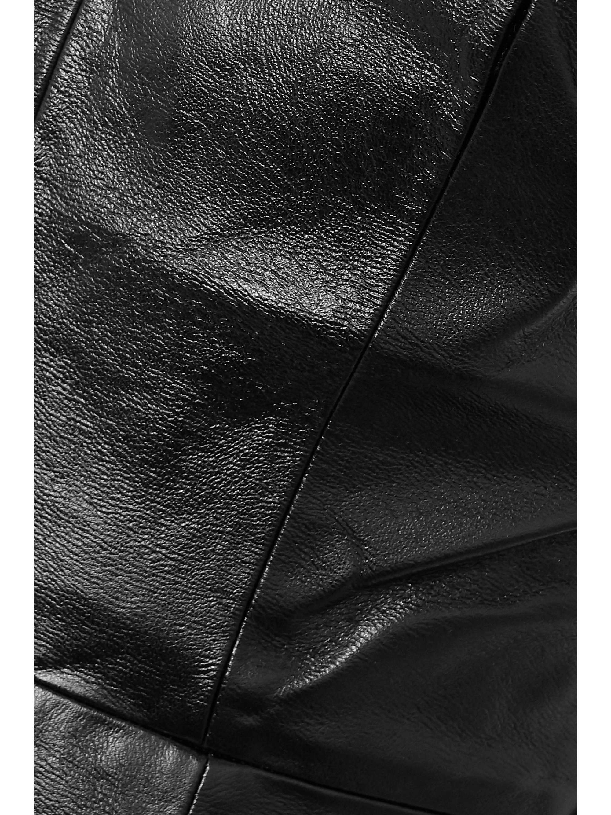 MATÉRIEL One-shoulder scarf-detail faux leather midi dress