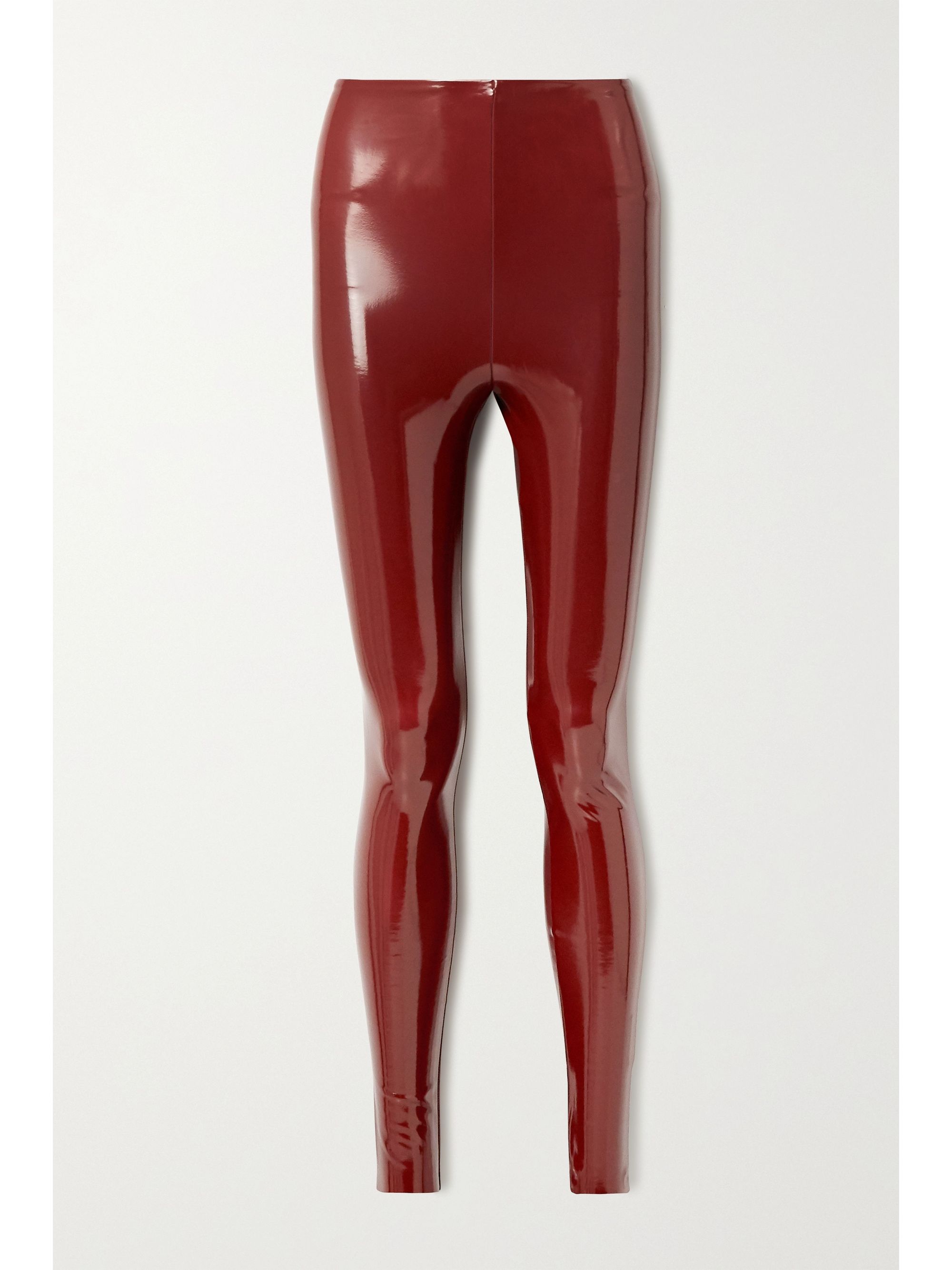red patent leather leggings