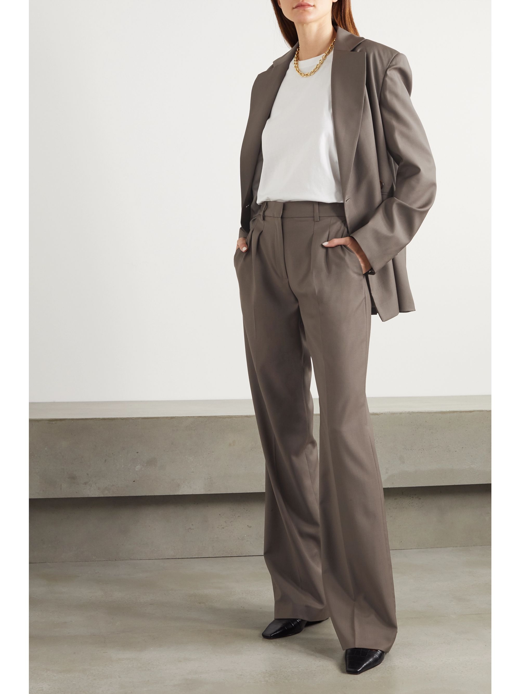 straight wide leg pants