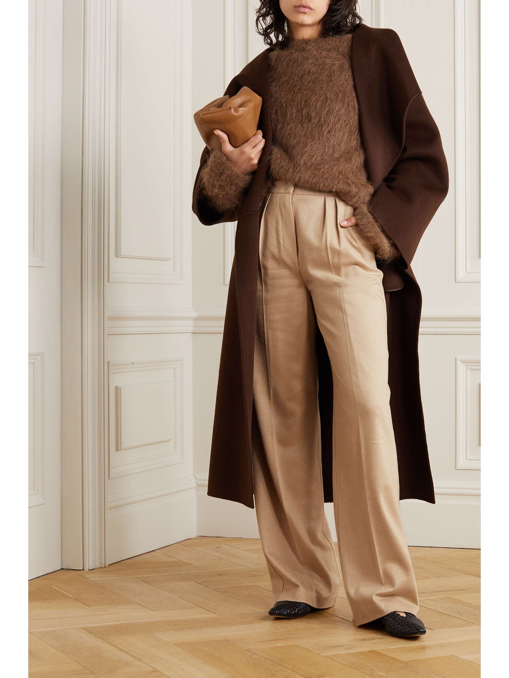 Jadi camel hair-jersey wide-leg pants 