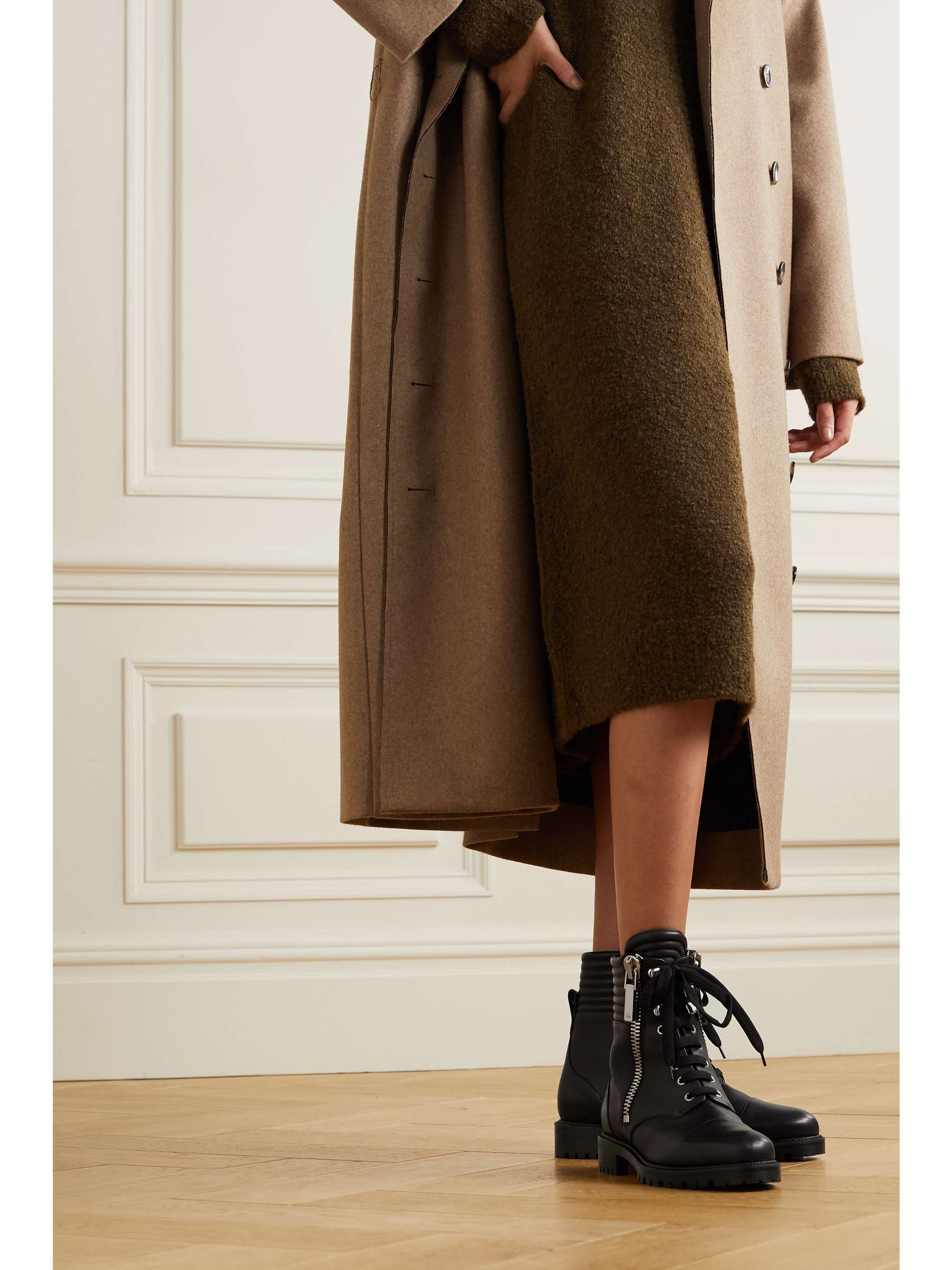CHRISTIAN LOUBOUTIN En Hiver lace-up leather ankle boots