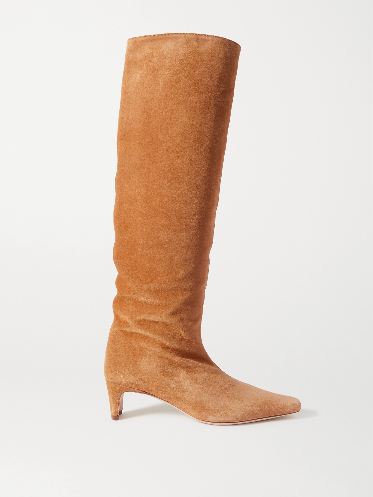 STAUD Wally Suede Knee Boots - Brown