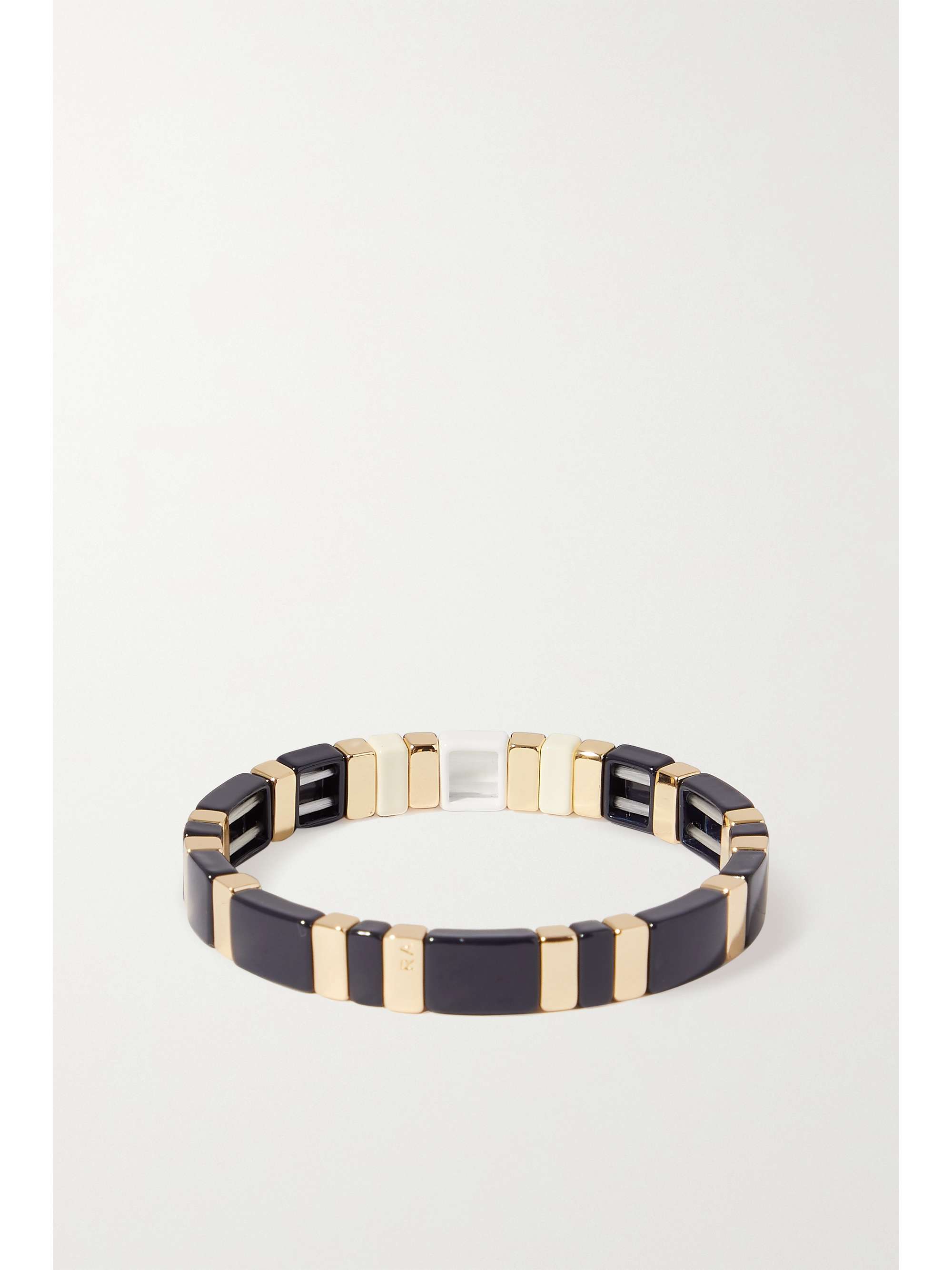 ROXANNE ASSOULIN Neutral Alphabet Soup enamel and gold-tone bracelet