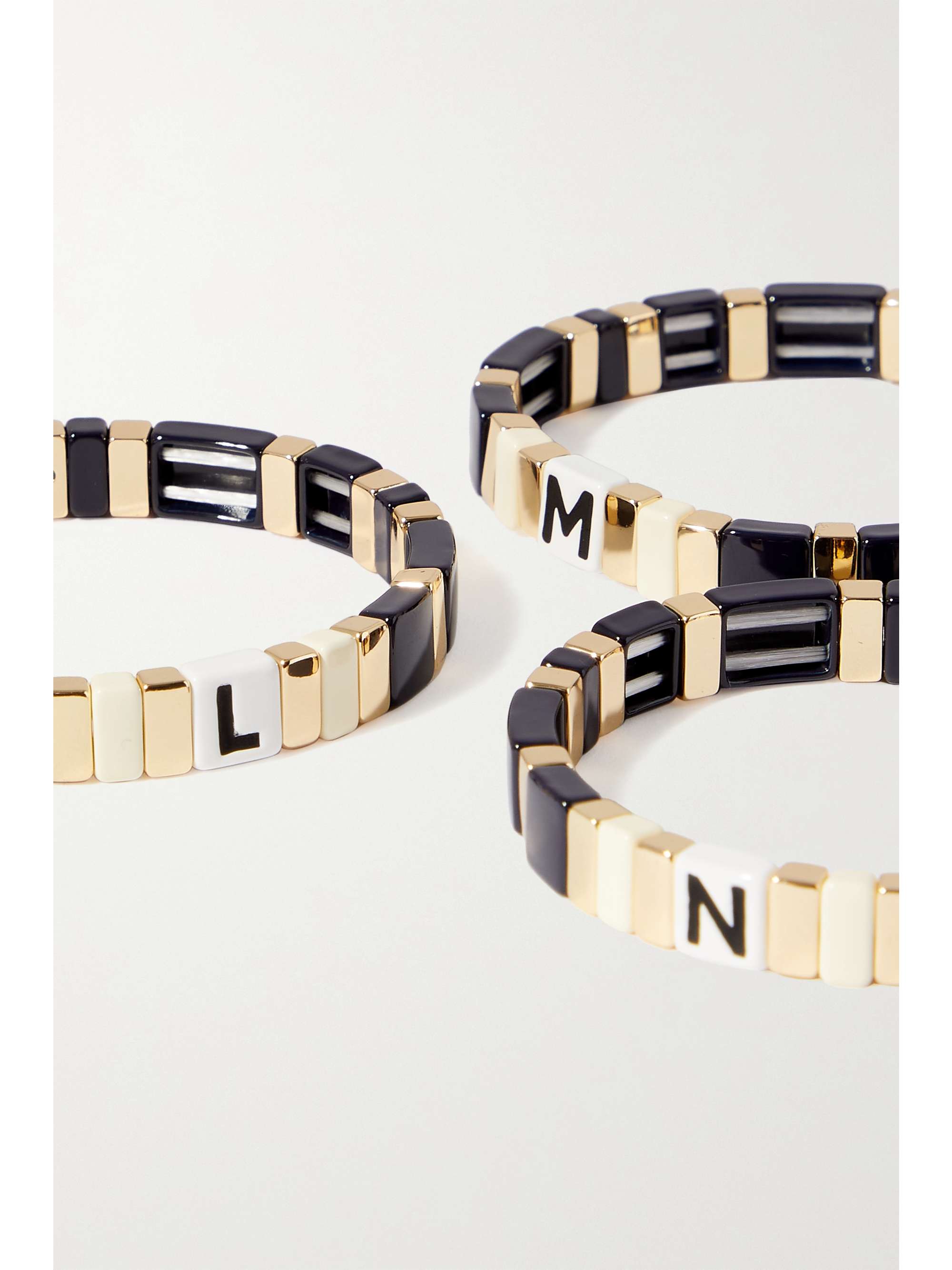 ROXANNE ASSOULIN Neutral Alphabet Soup enamel and gold-tone bracelet