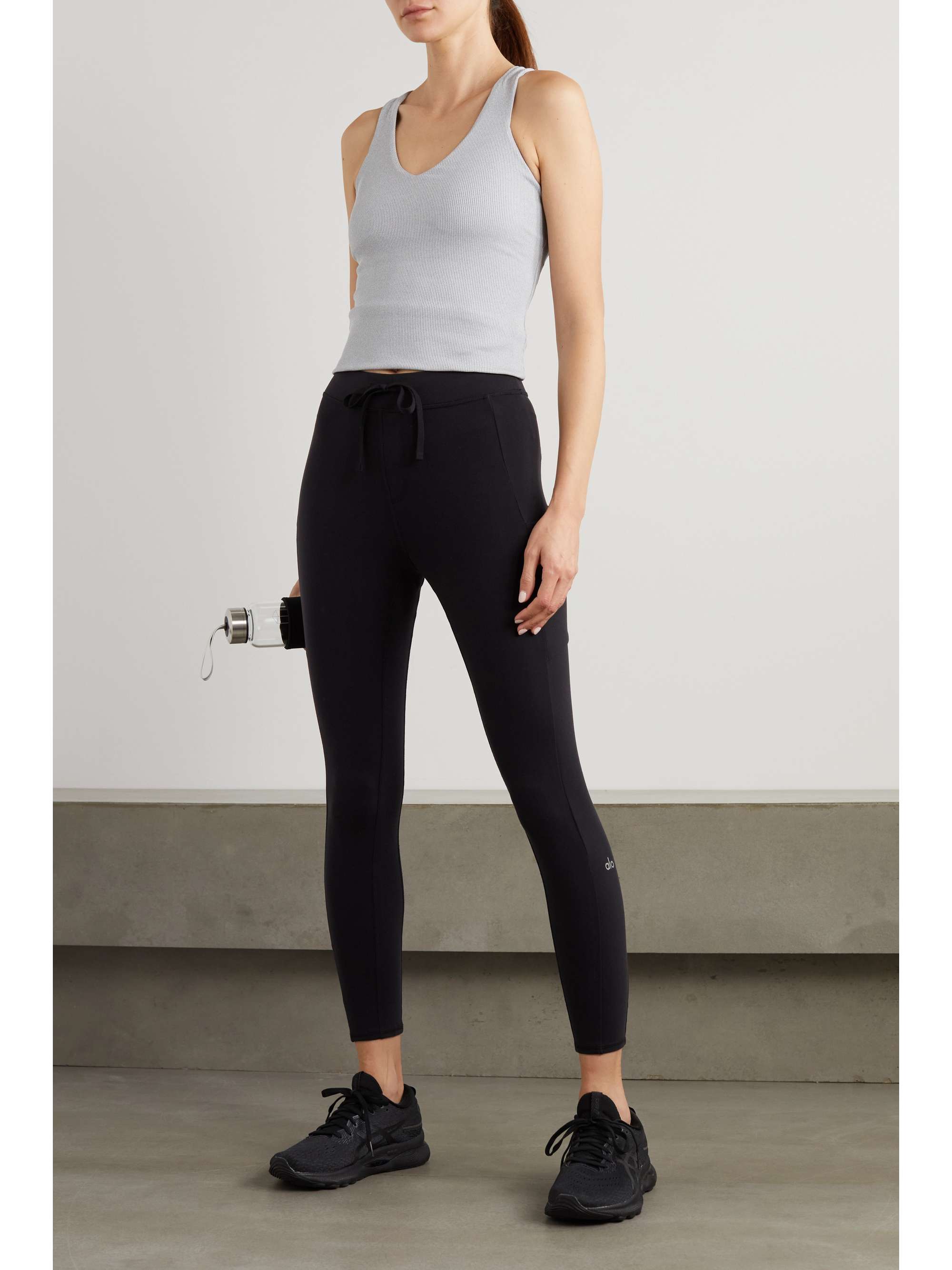 ALO YOGA Checkpoint 7/8 cropped stretch leggings NETAPORTER