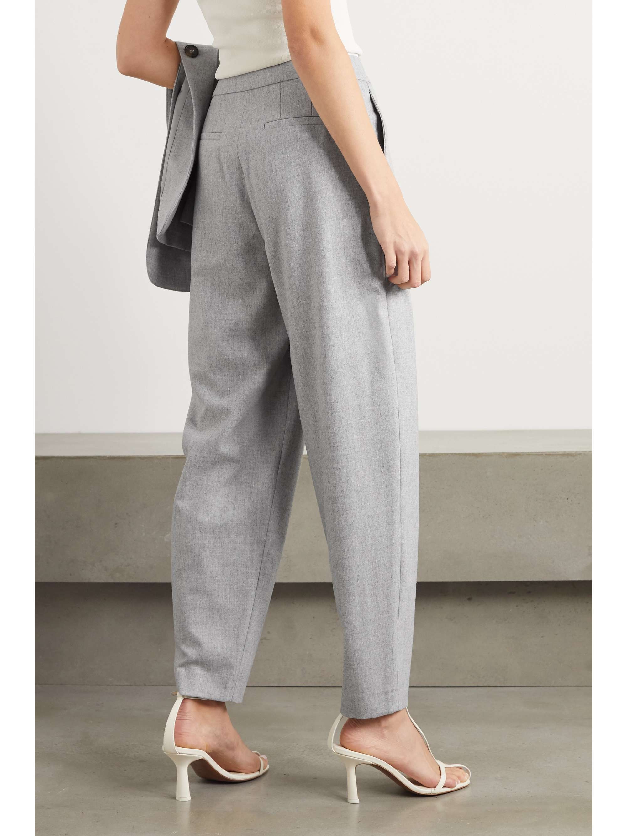 LOULOU STUDIO Farina pleated wool-blend tapered pants