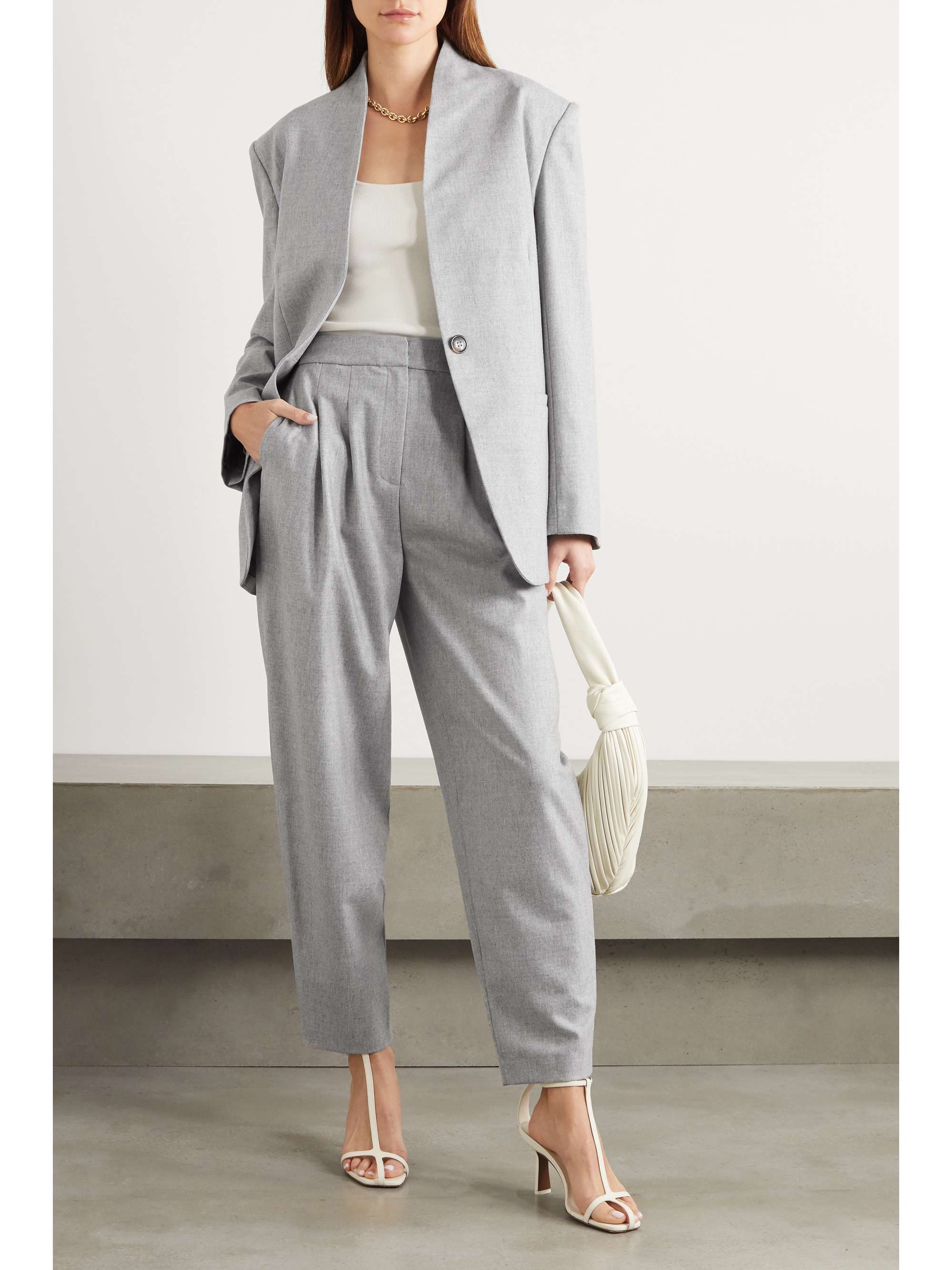 LOULOU STUDIO Farina pleated wool-blend tapered pants